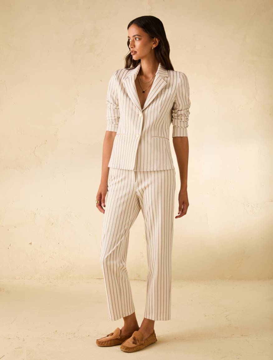 Pinstripe jersey trousers - VANILLA - Pennyblack - 5