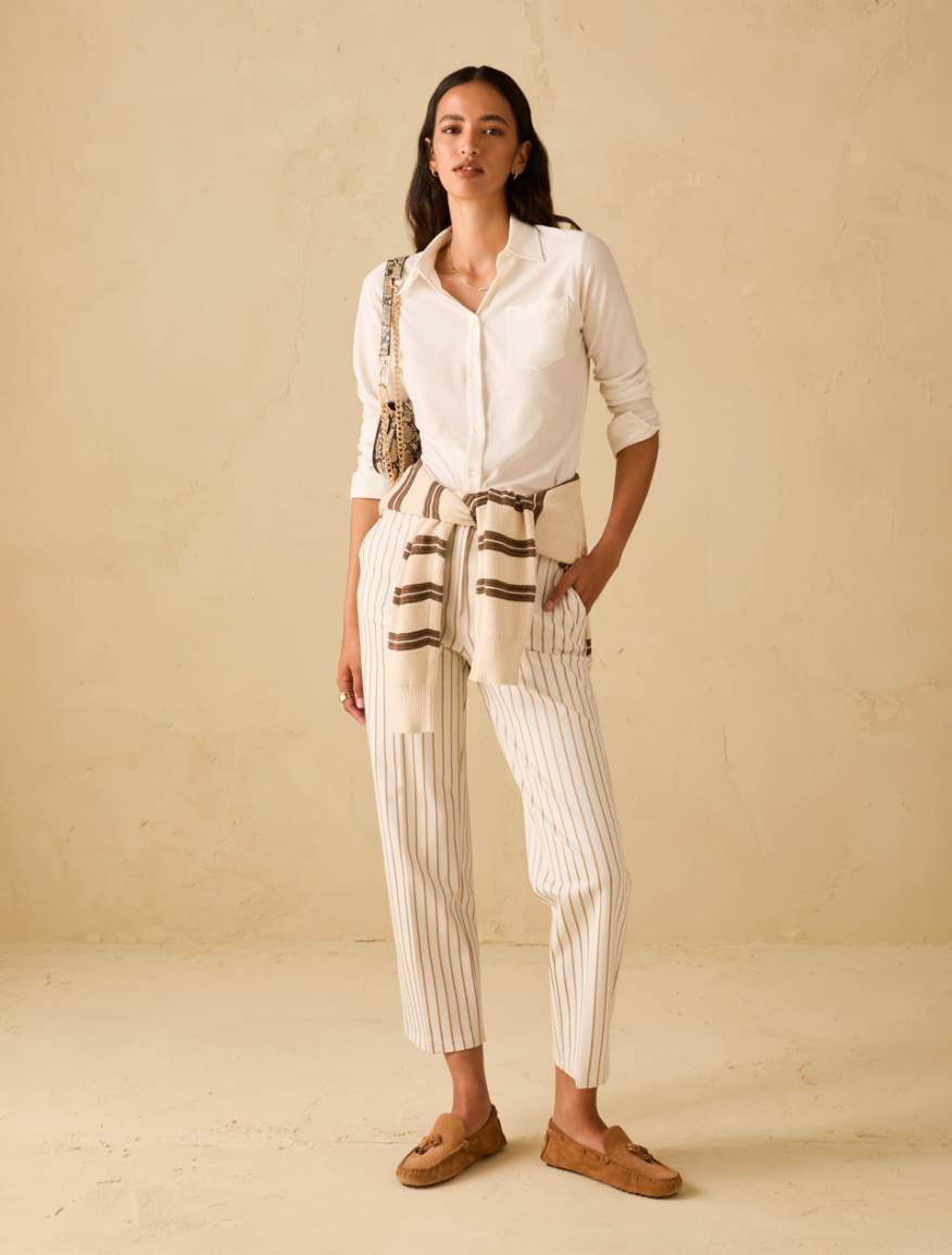 Pinstripe jersey trousers - VANILLA - Pennyblack - 6
