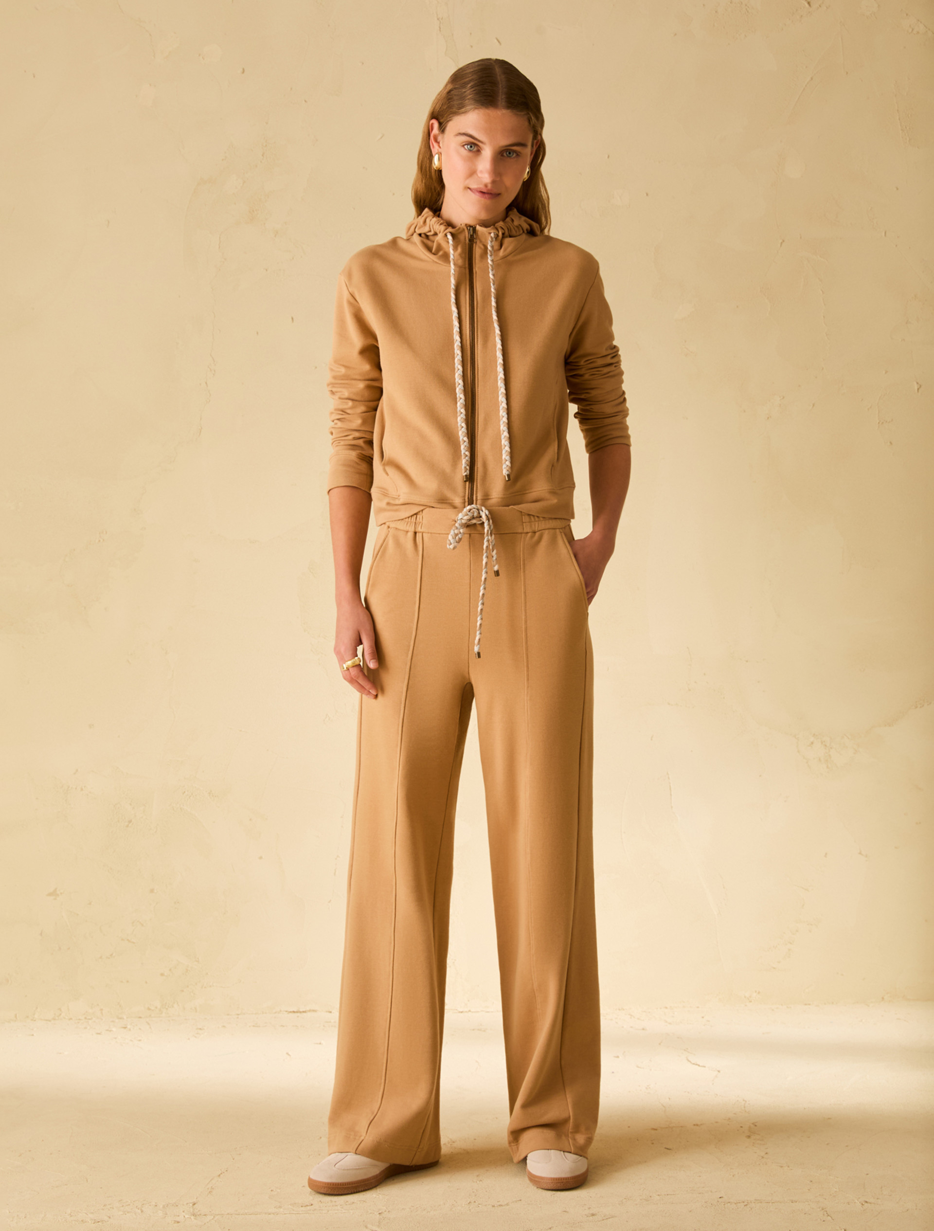 Cotton fleece joggers - CAMEL - pennyblack