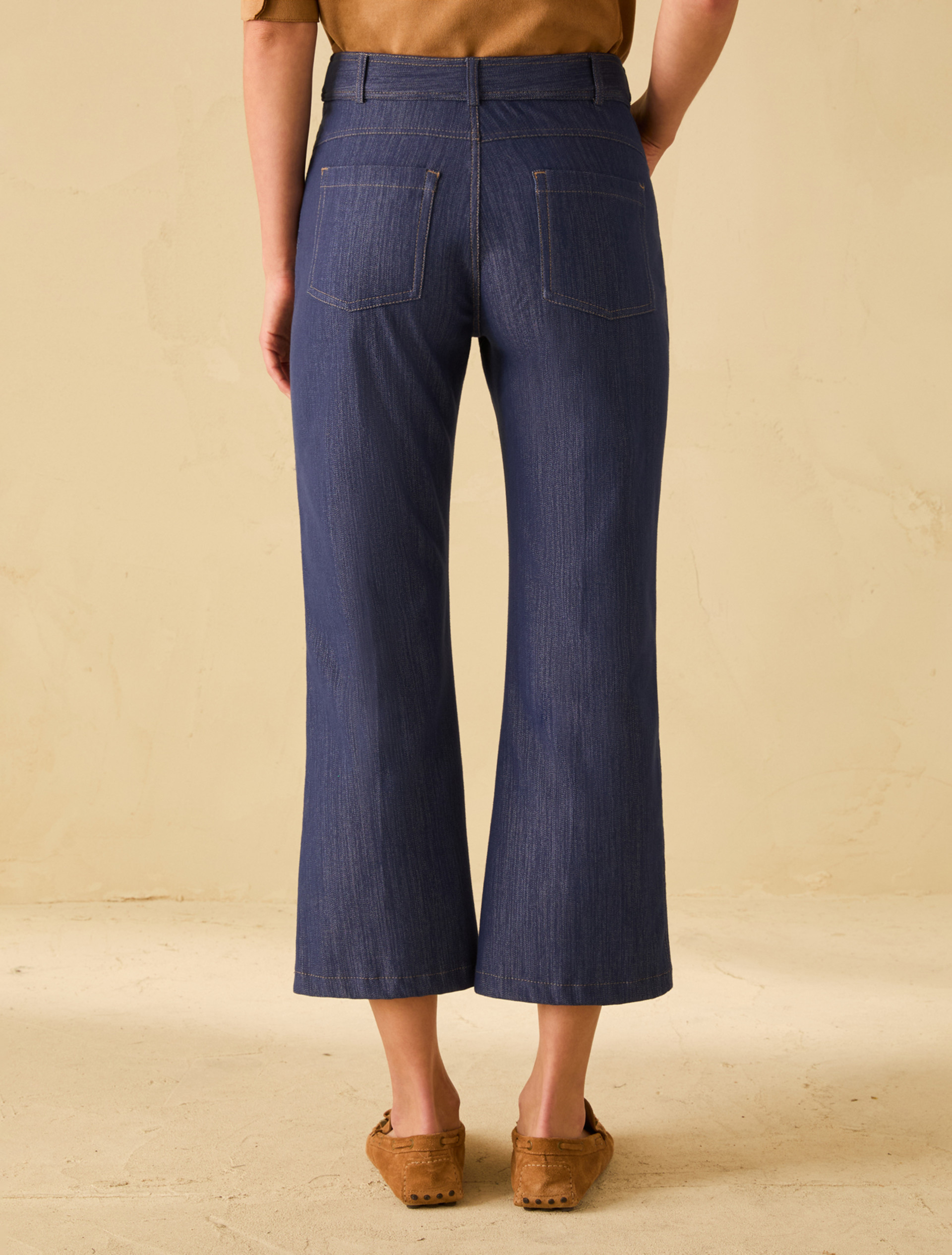 Jersey mini-flared jeans - NAVY - pennyblack