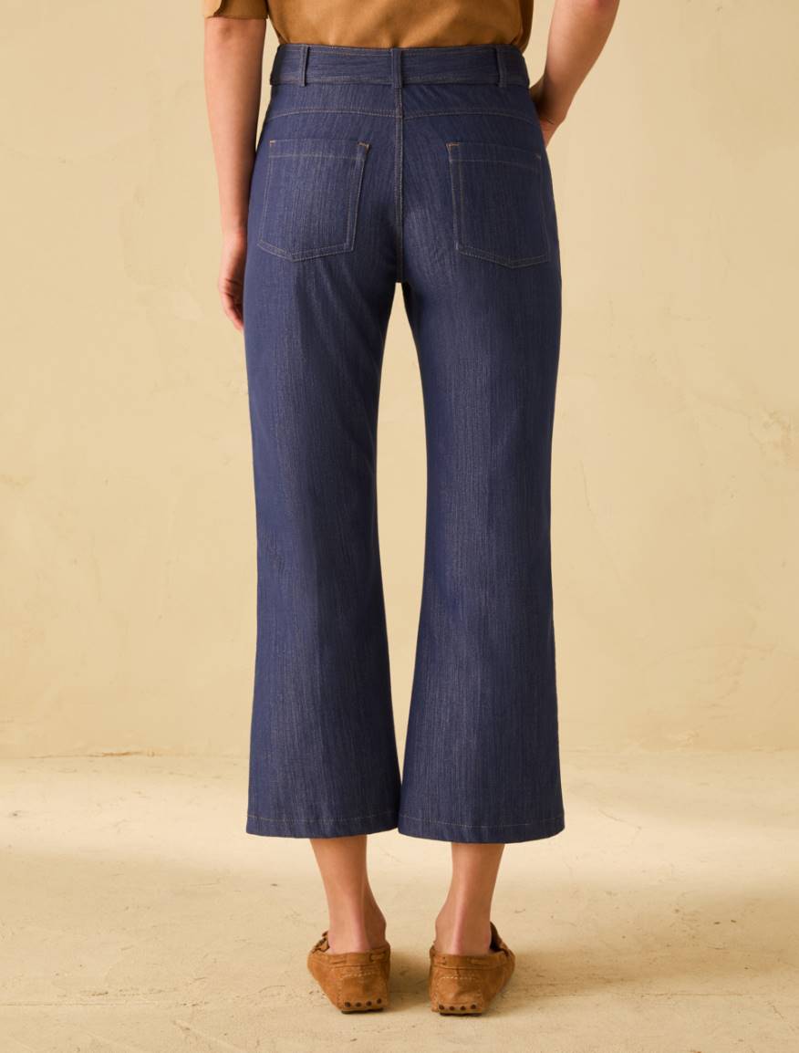 Jersey mini-flared jeans - NAVY - Pennyblack - 3