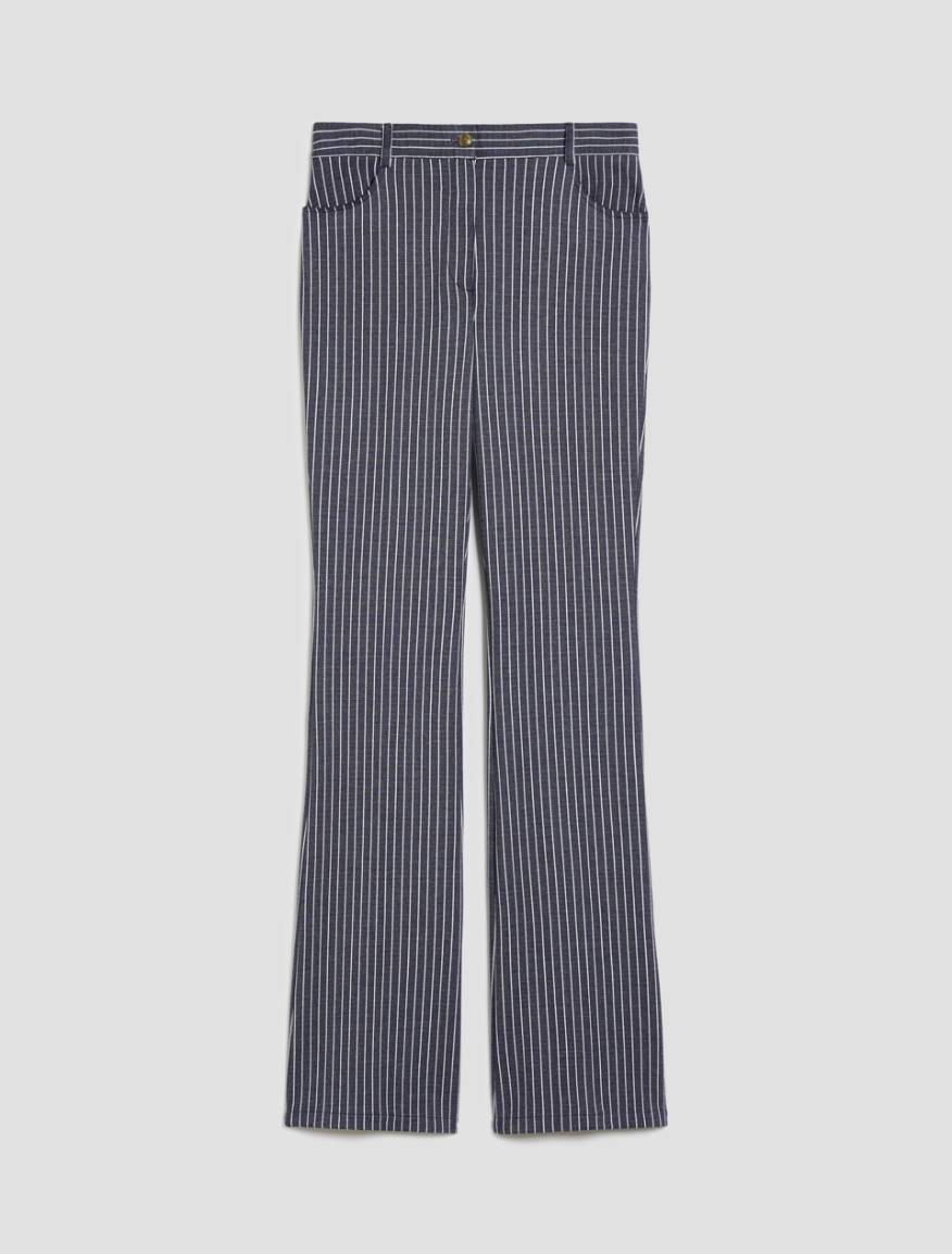 Flared pinstripe jersey trousers - NAVY - Pennyblack - 2