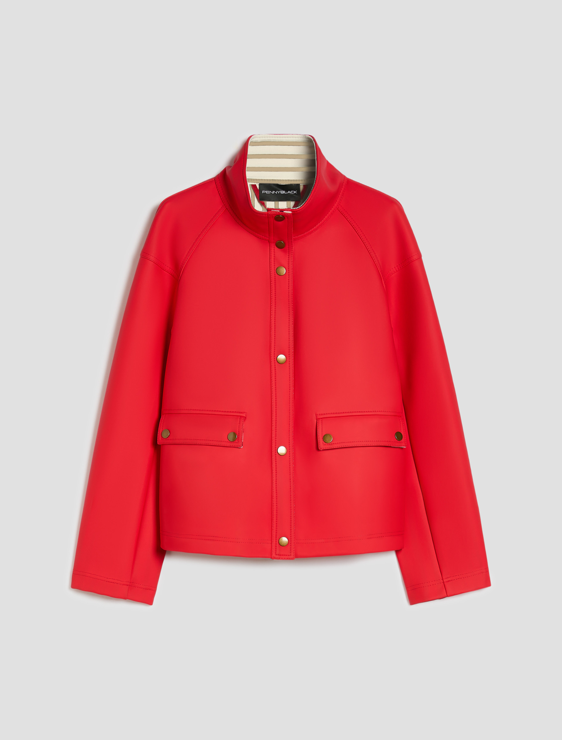 Waxed jersey jacket - RED - pennyblack