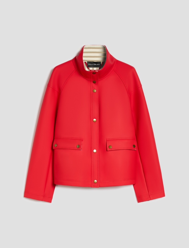Waxed jersey jacket - RED - pennyblack