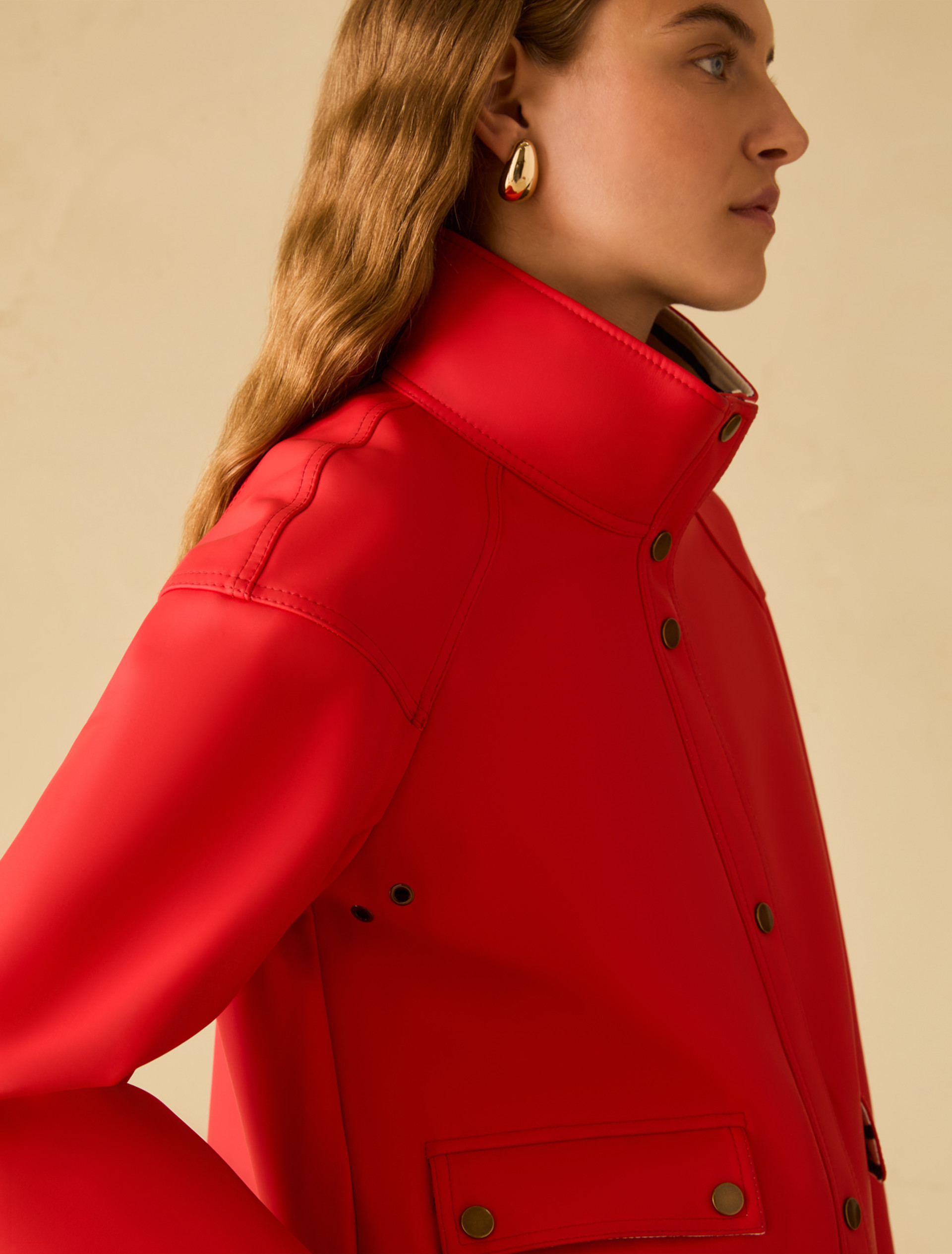 Waxed jersey jacket - RED - pennyblack