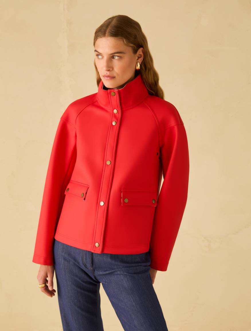 Waxed jersey jacket - RED - Pennyblack - 5