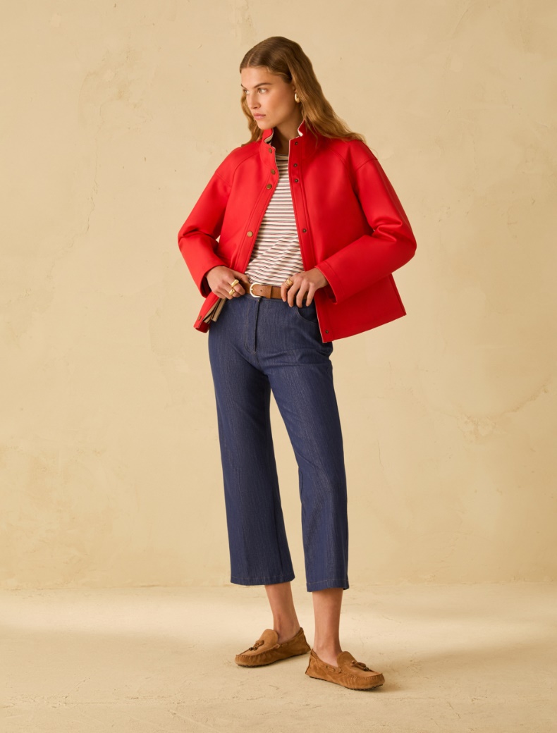 Waxed jersey jacket - RED - pennyblack