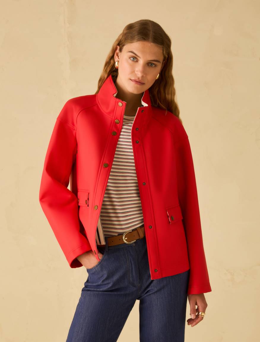 Waxed jersey jacket - RED - Pennyblack