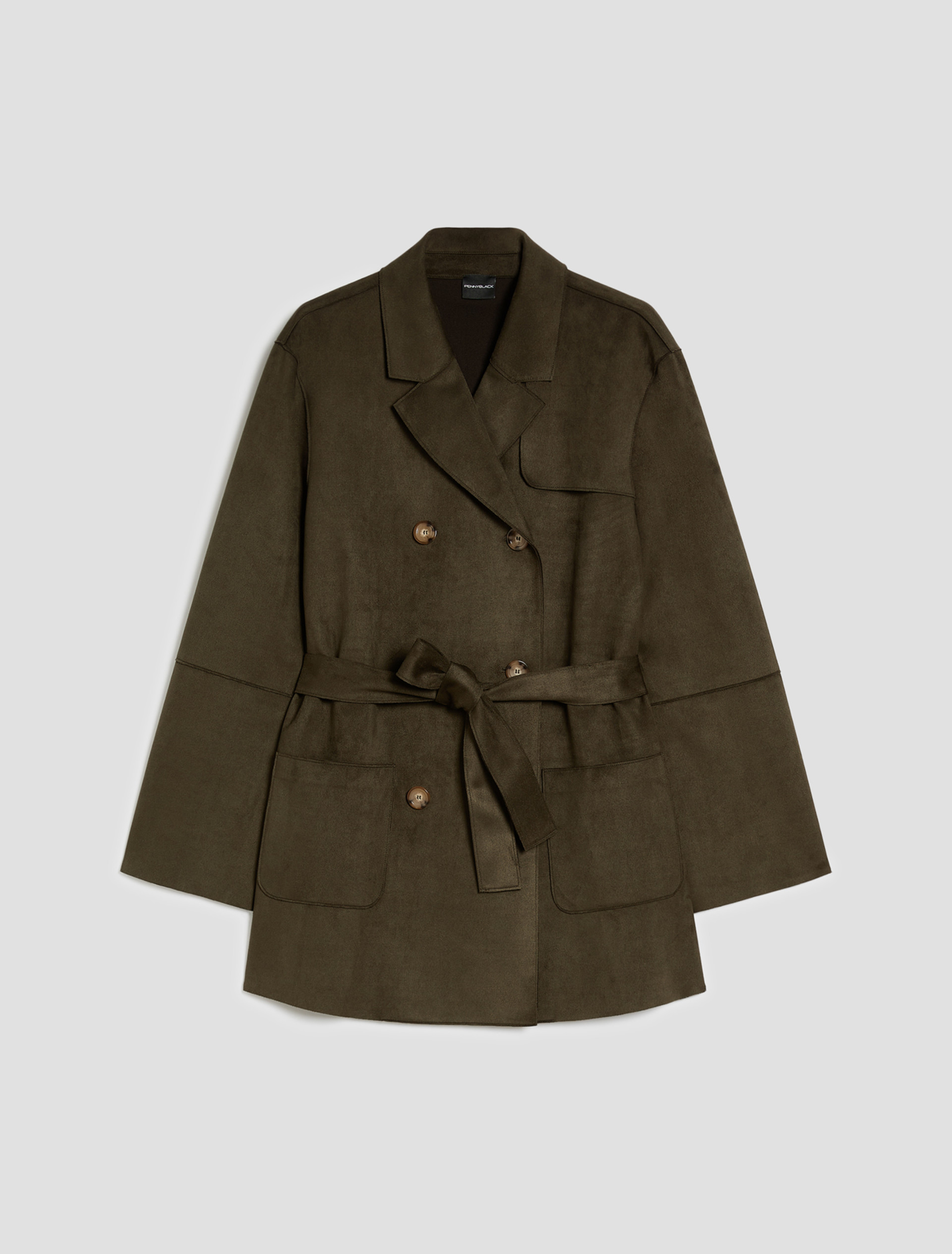 Short jersey trench coat - KAKI - pennyblack