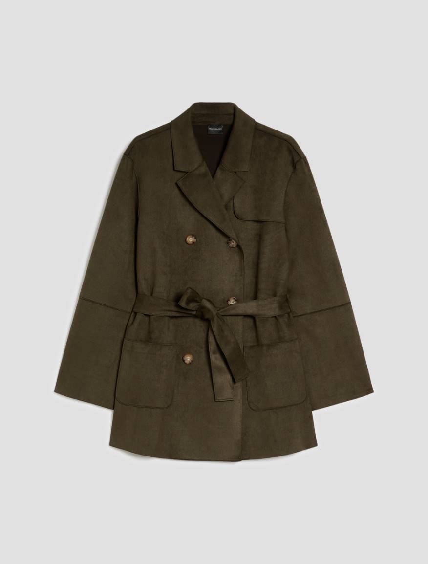Short jersey trench coat - KAKI - Pennyblack - 2