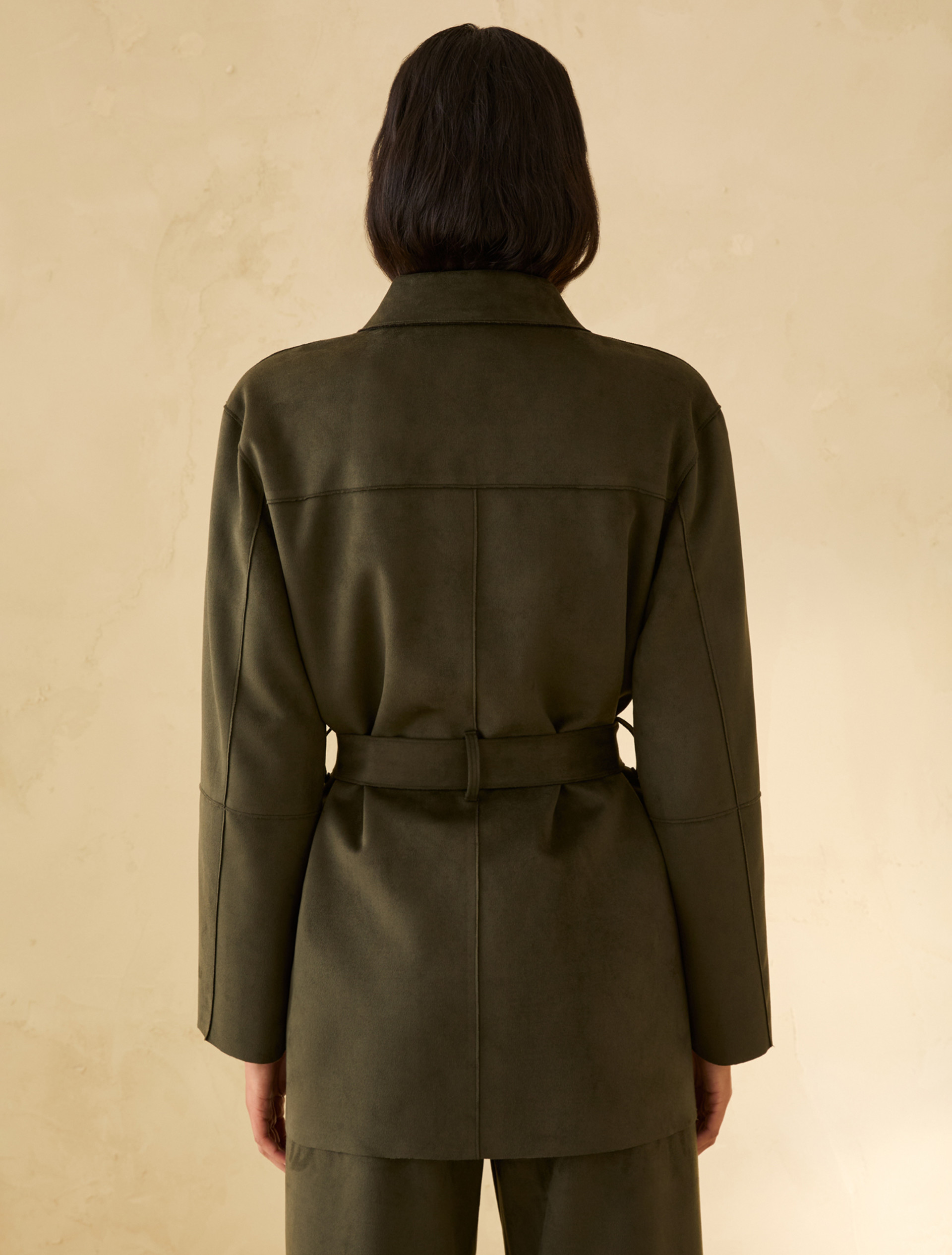 Short jersey trench coat - KAKI - pennyblack