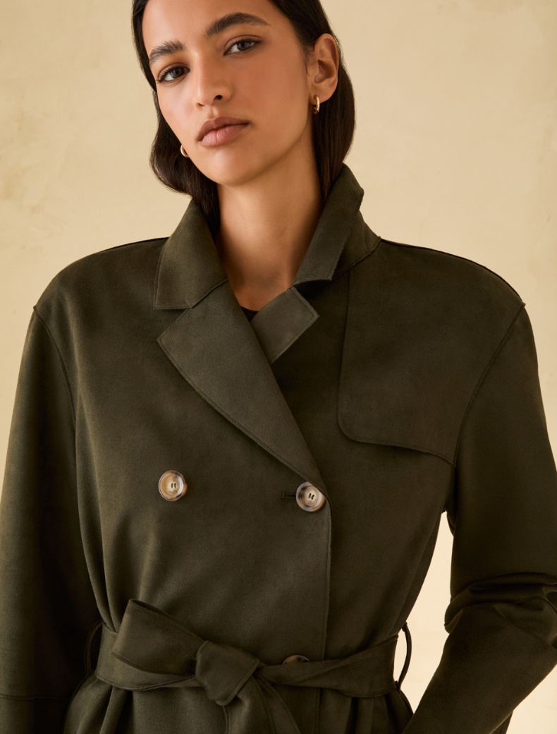 Short jersey trench coat - KAKI - pennyblack