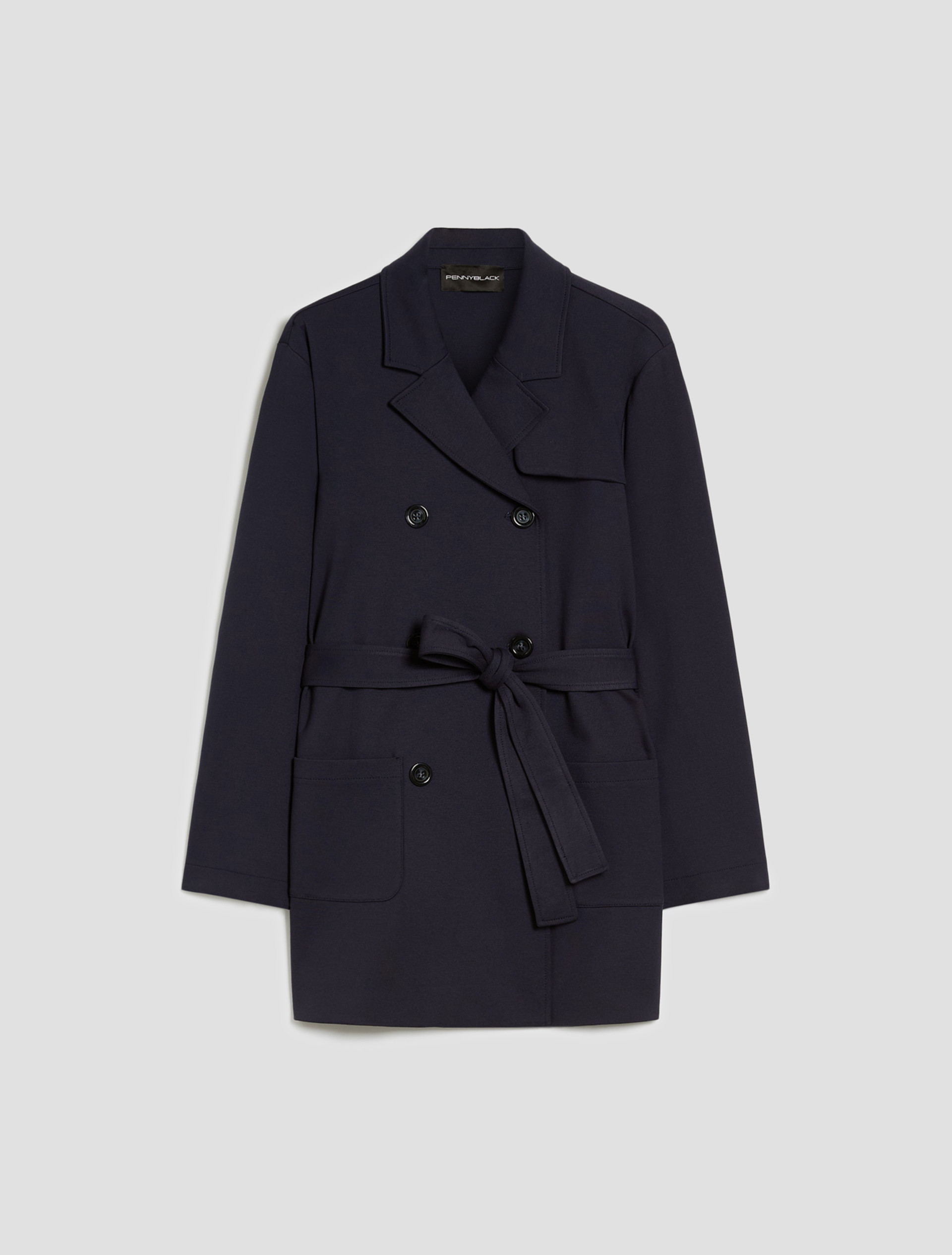 Short jersey trench coat - NAVY - pennyblack