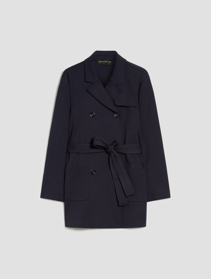 Short jersey trench coat - NAVY - Pennyblack - 2