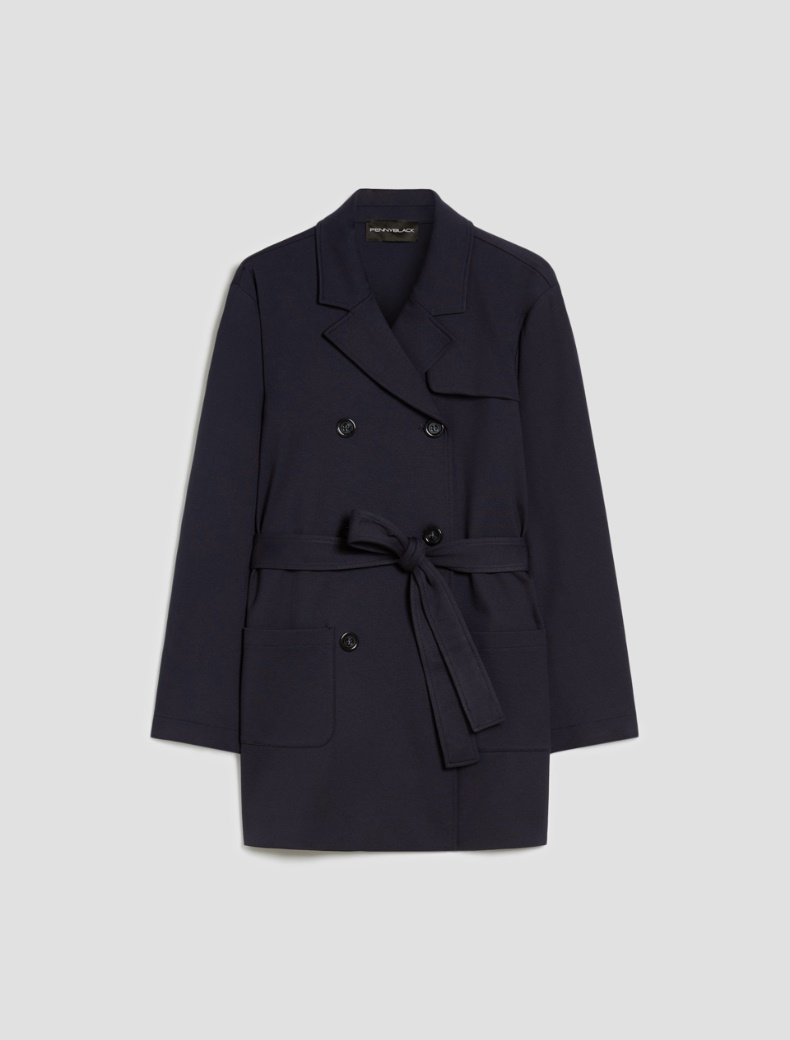 Short jersey trench coat - NAVY - pennyblack