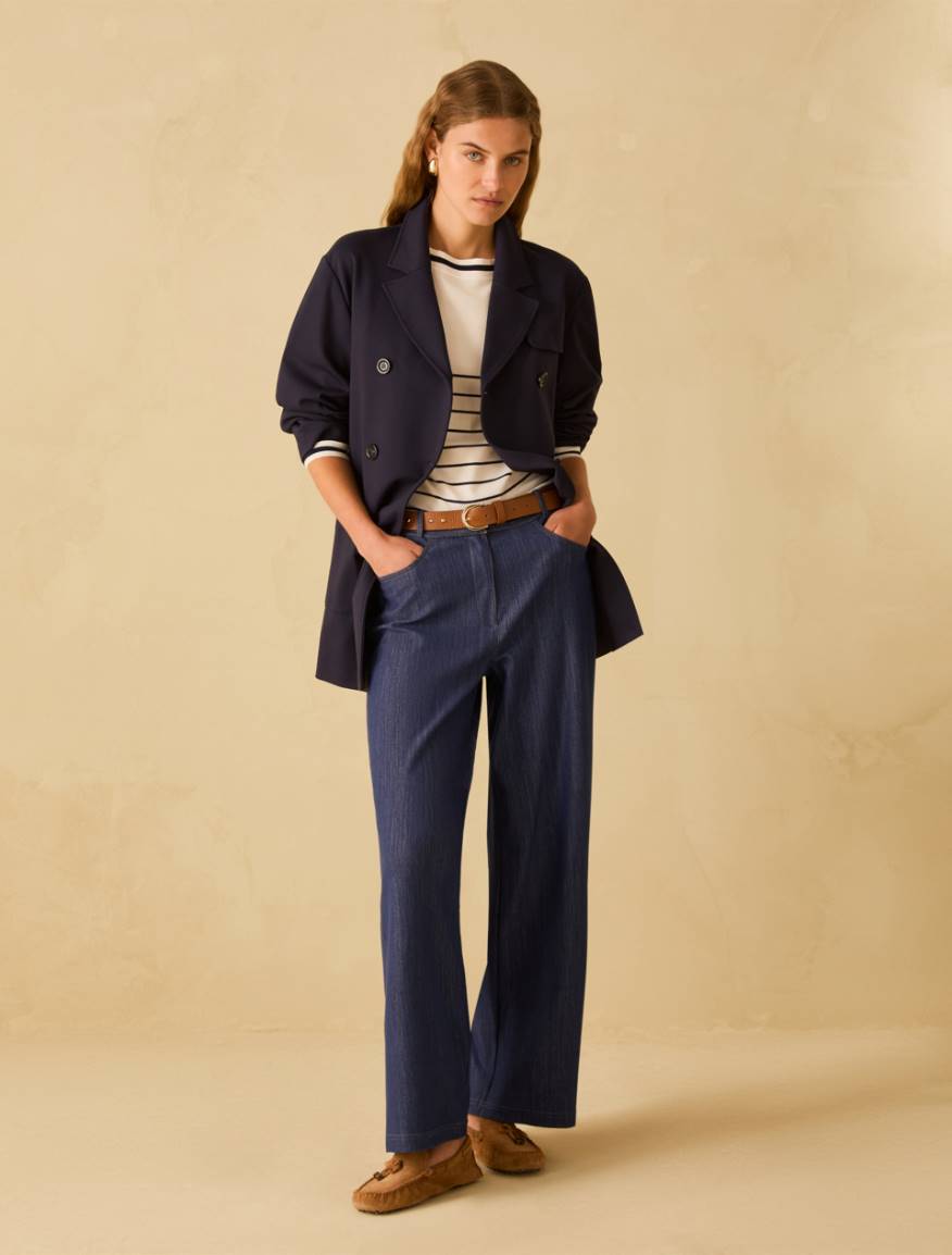 Short jersey trench coat - NAVY - Pennyblack - 5