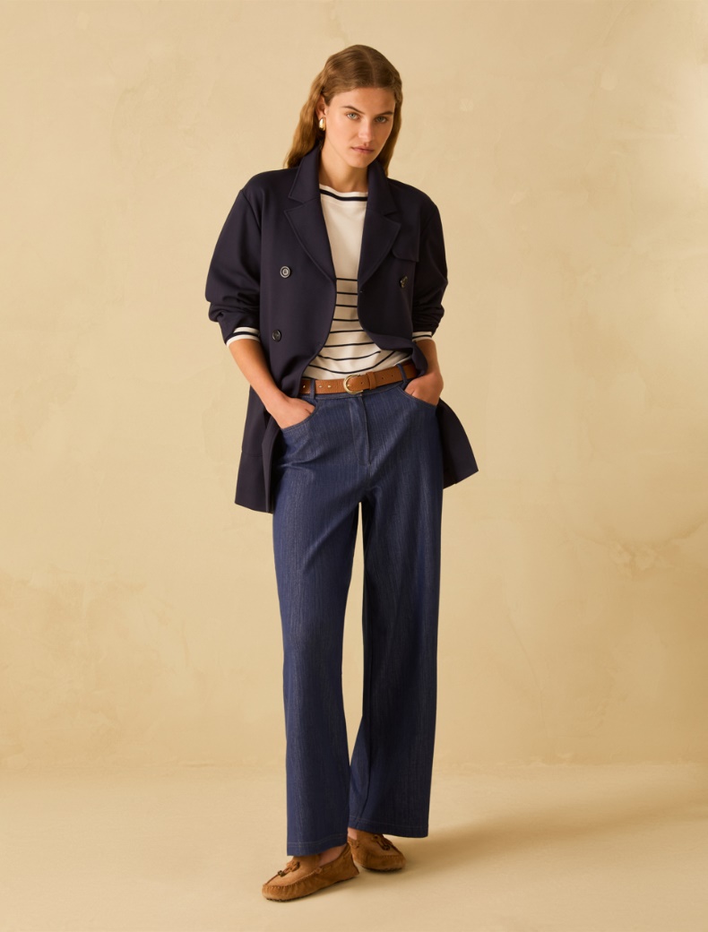 Short jersey trench coat - NAVY - pennyblack