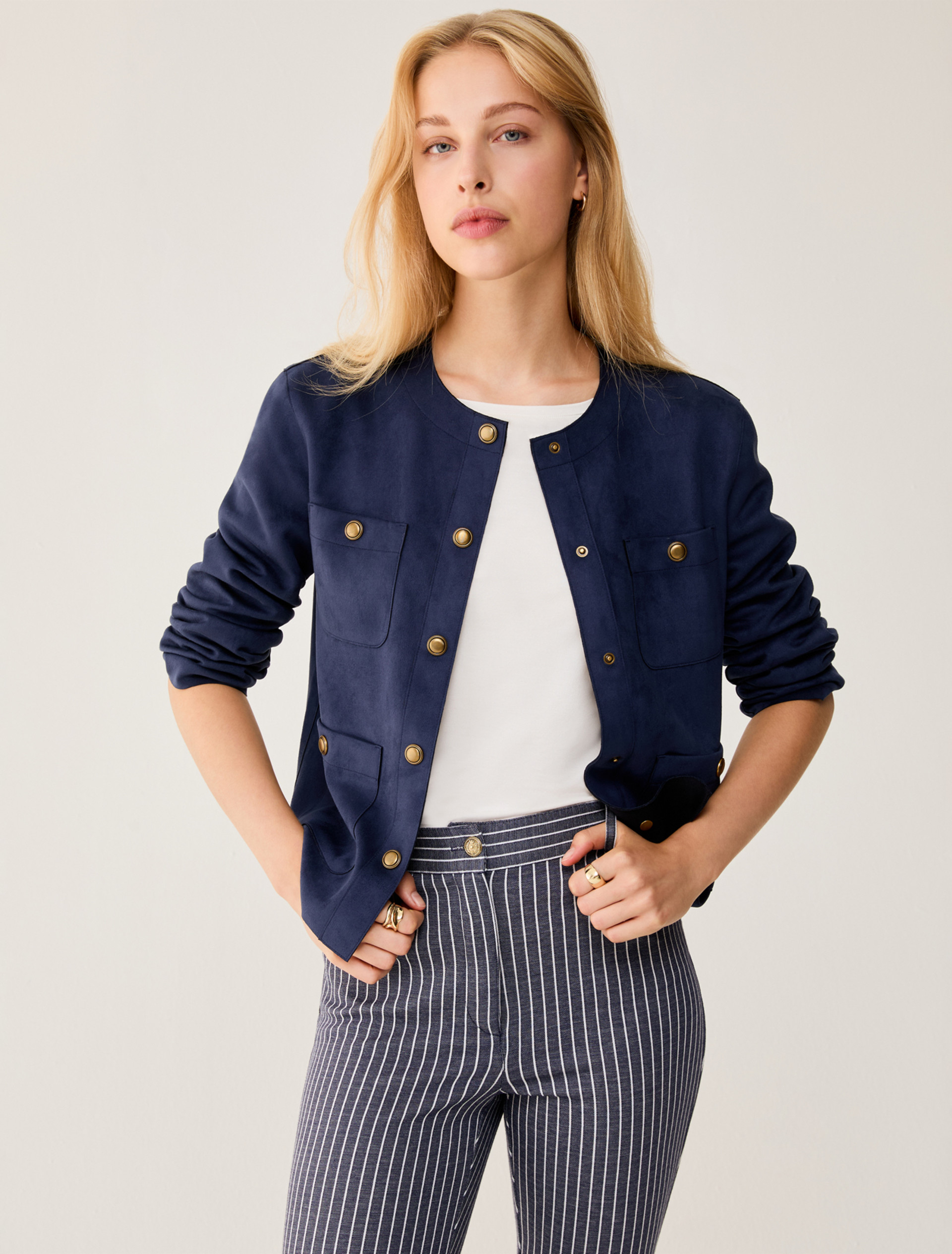 Jersey crew-neck jacket - NAVY - pennyblack