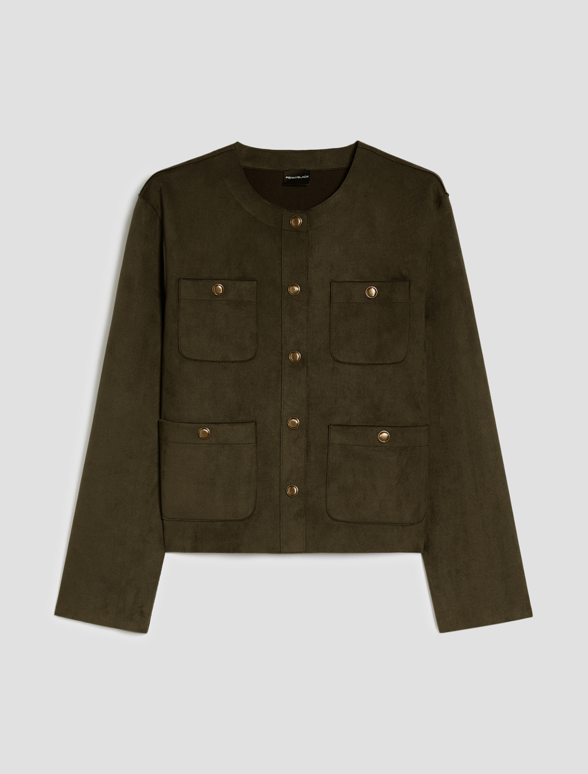 Jersey crew-neck jacket - KAKI - pennyblack