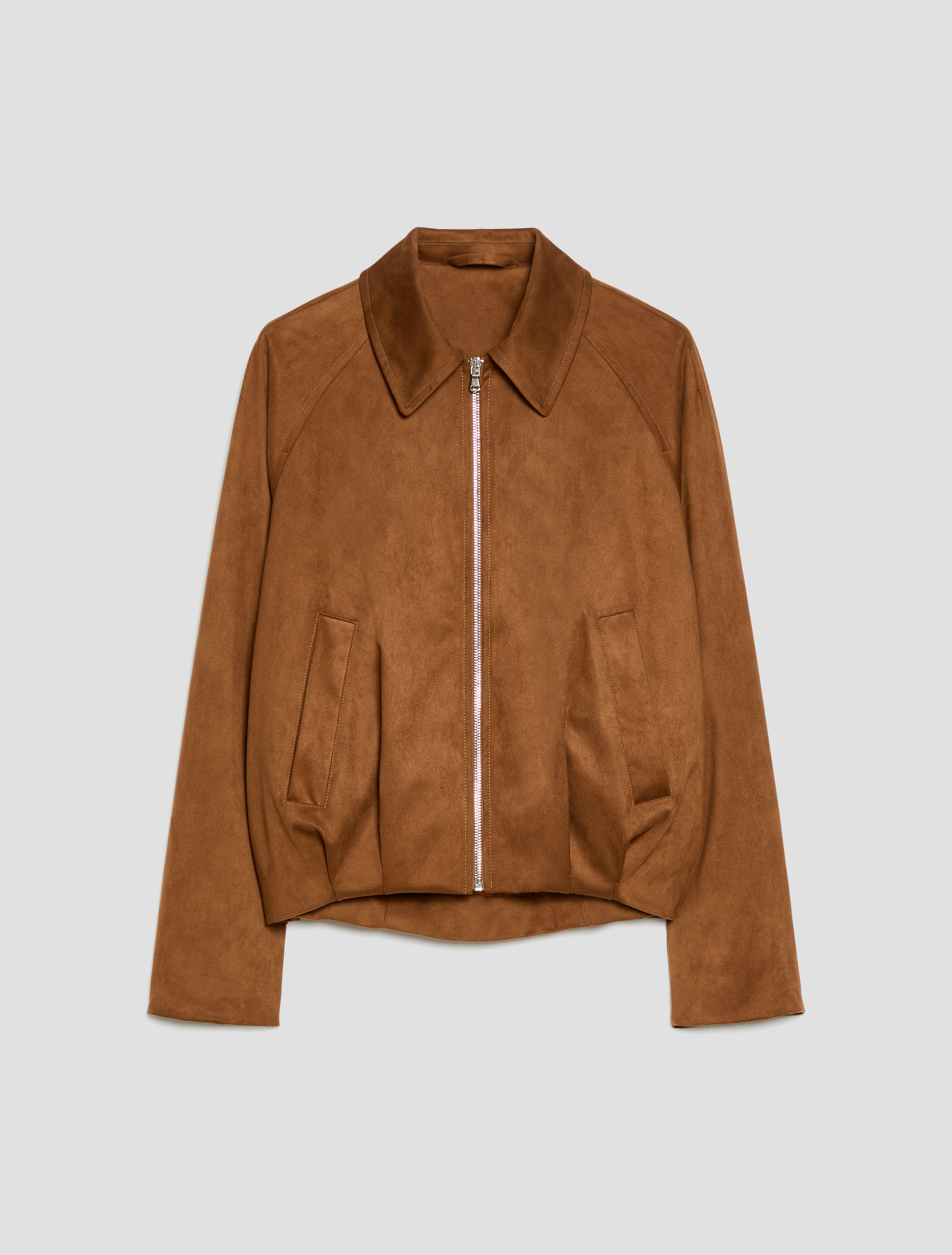 Velvety jersey bomber jacket - TOBACCO BROWN - pennyblack
