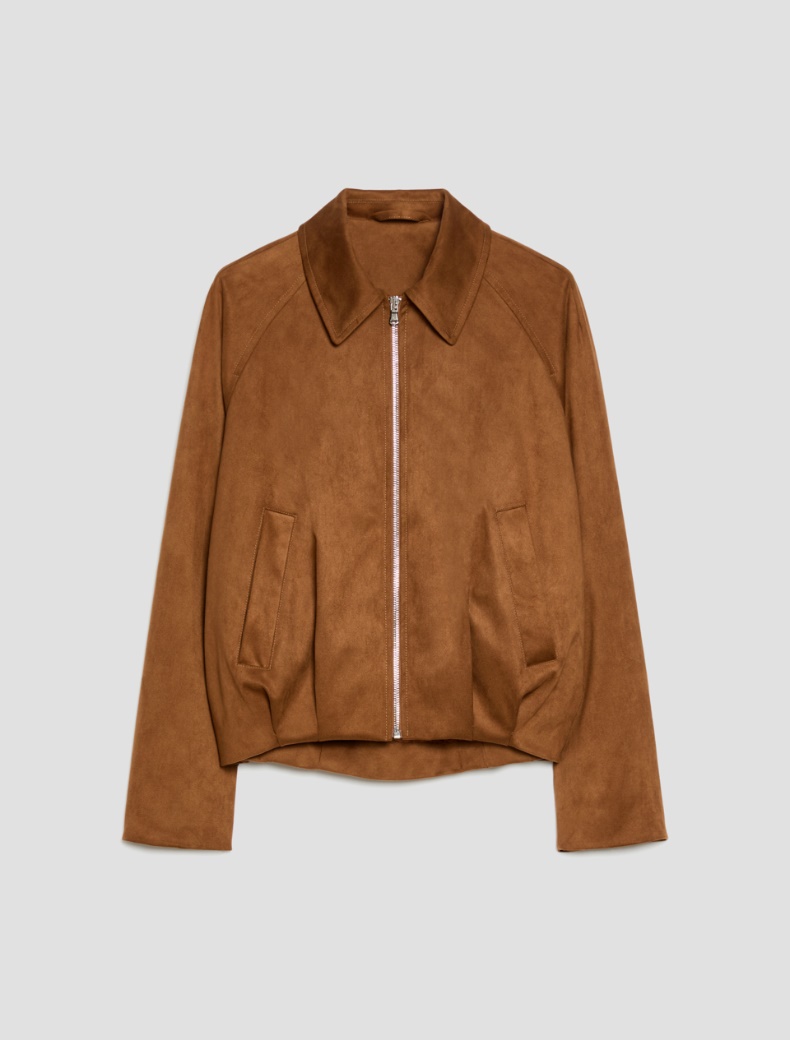 Velvety jersey bomber jacket Velvety jersey bomber jacket - TOBACCO BROWN - pennyblack
