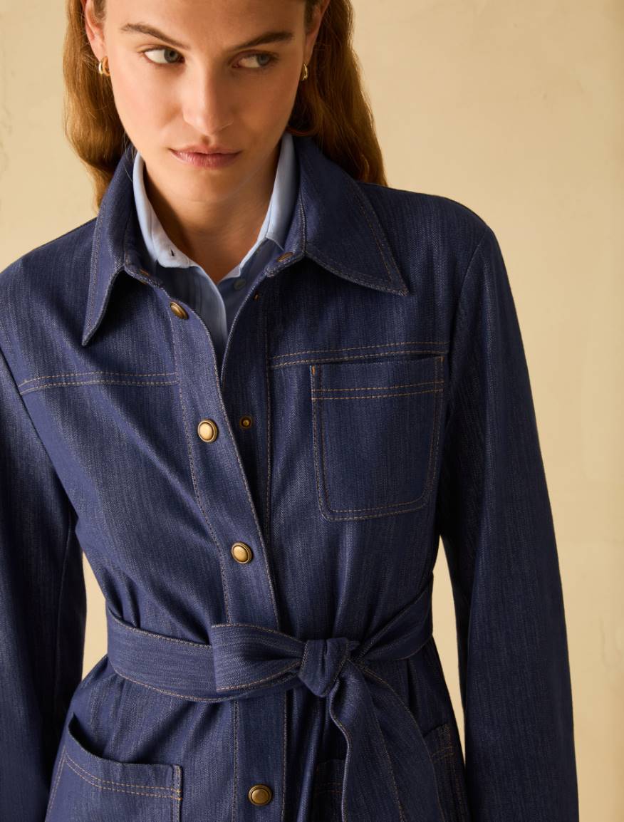 Denim-look jersey jacket - NAVY - Pennyblack - 4