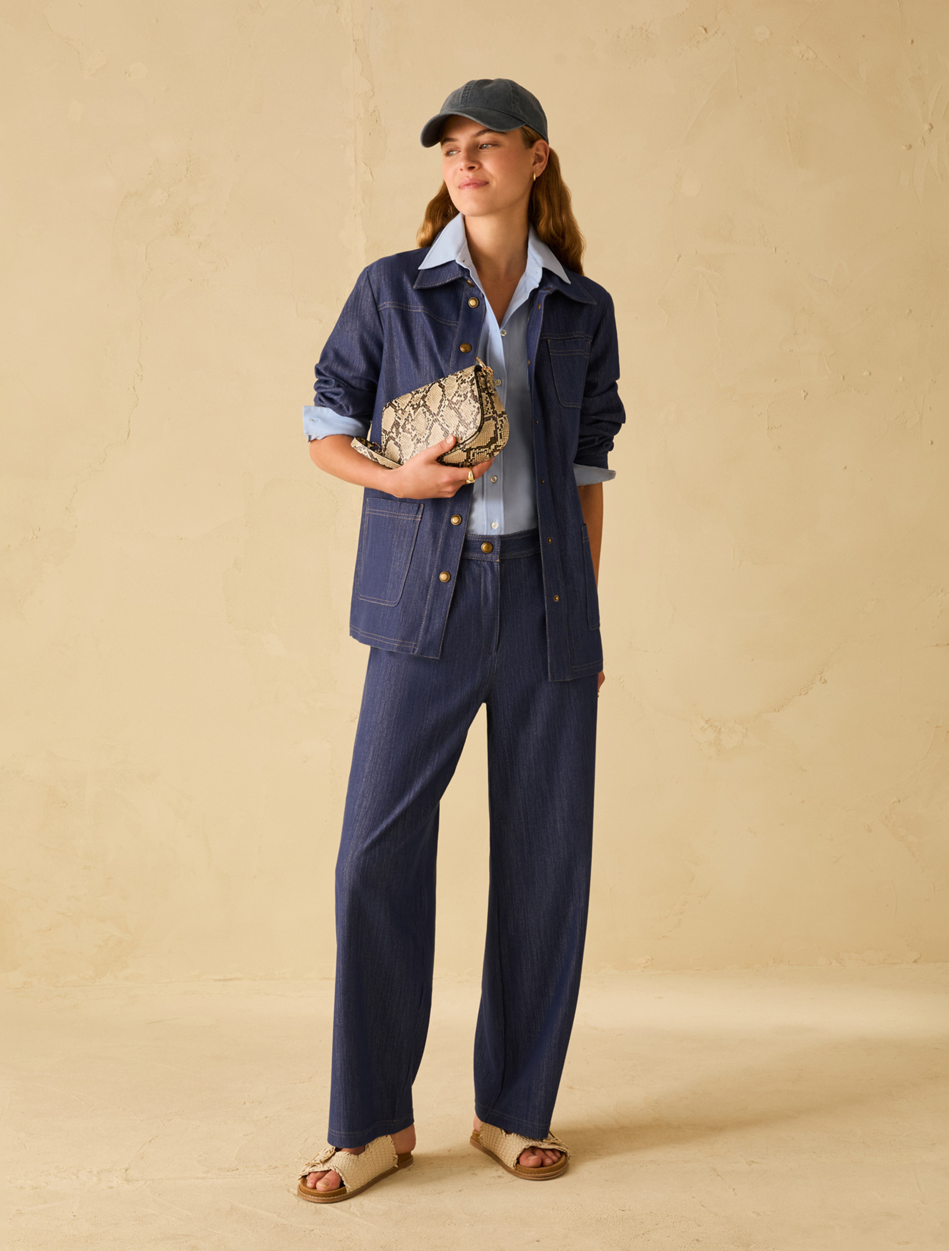 Denim-look jersey jacket - NAVY - pennyblack