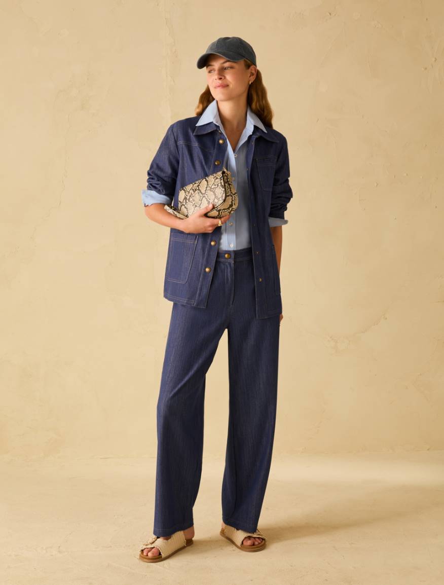 Denim-look jersey jacket - NAVY - Pennyblack - 5