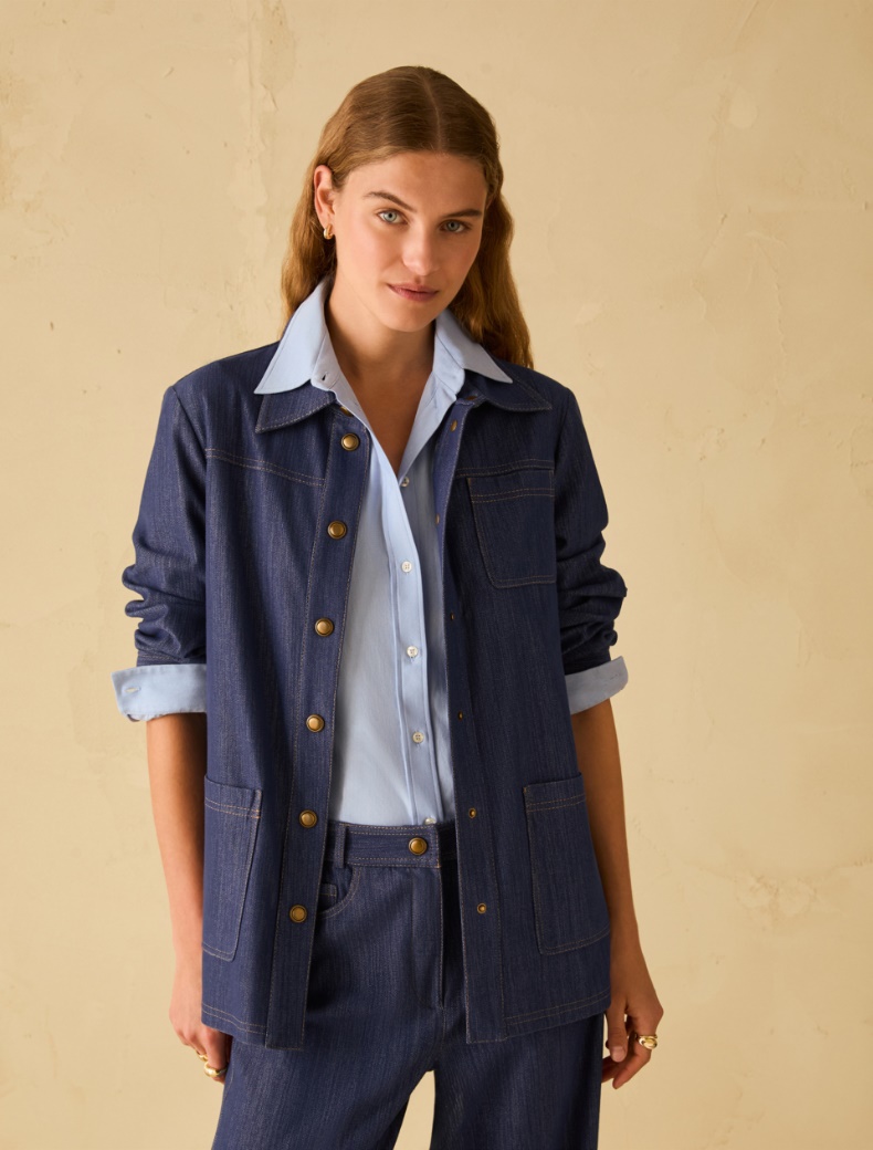 Denim-look jersey jacket - NAVY - pennyblack