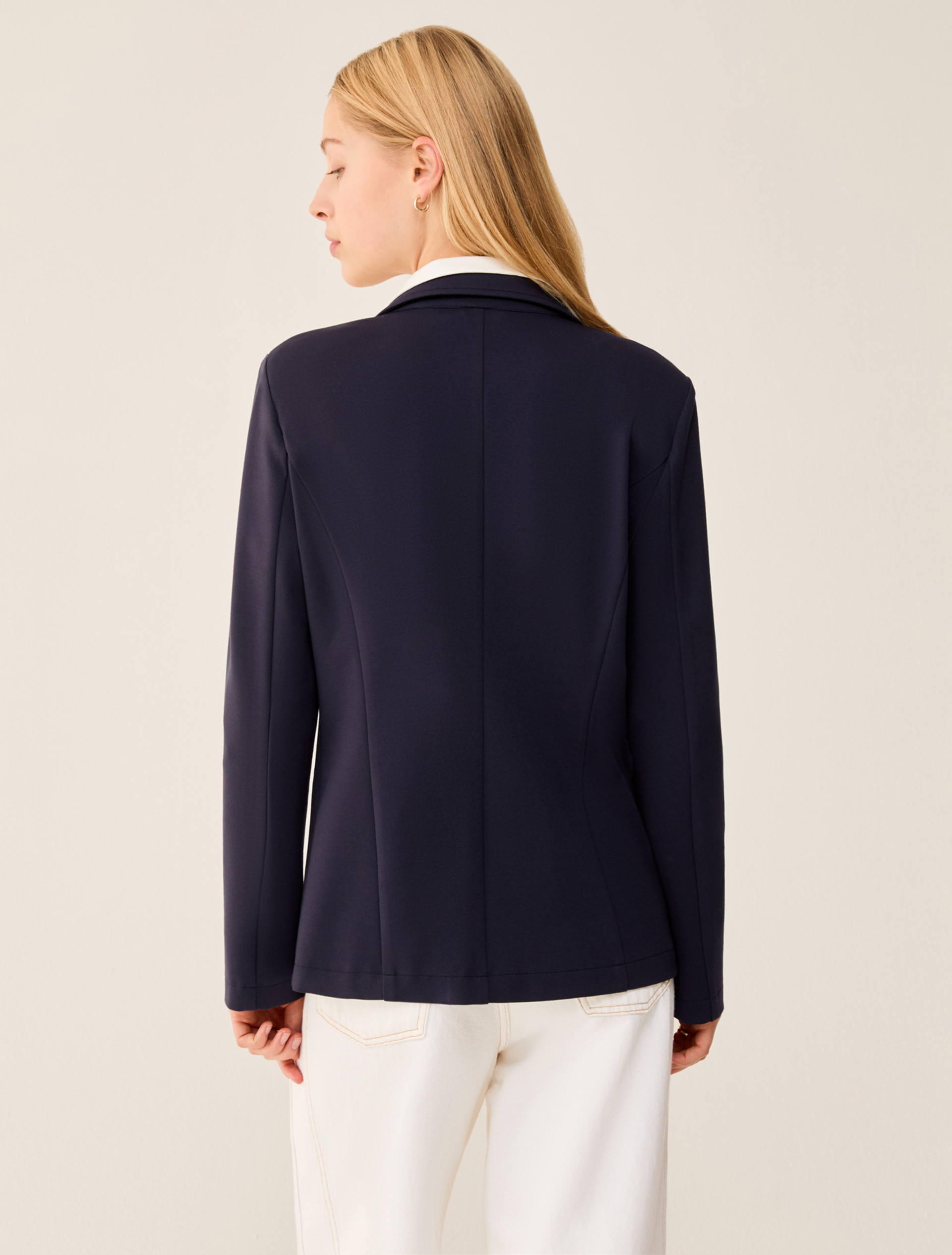 Slim-fit jersey blazer - NAVY - pennyblack