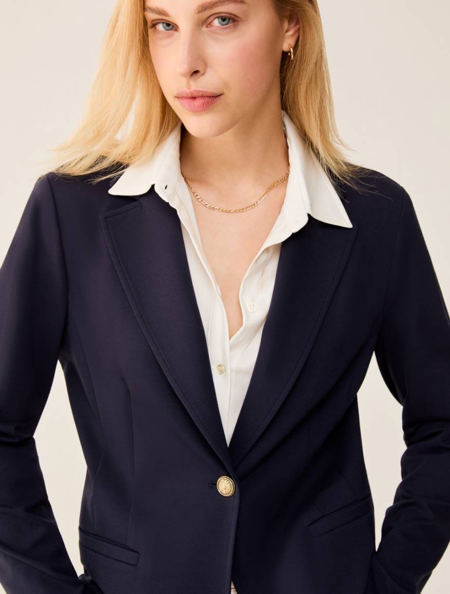 Blazer slim in jersey - BLU - Pennyblack - 4