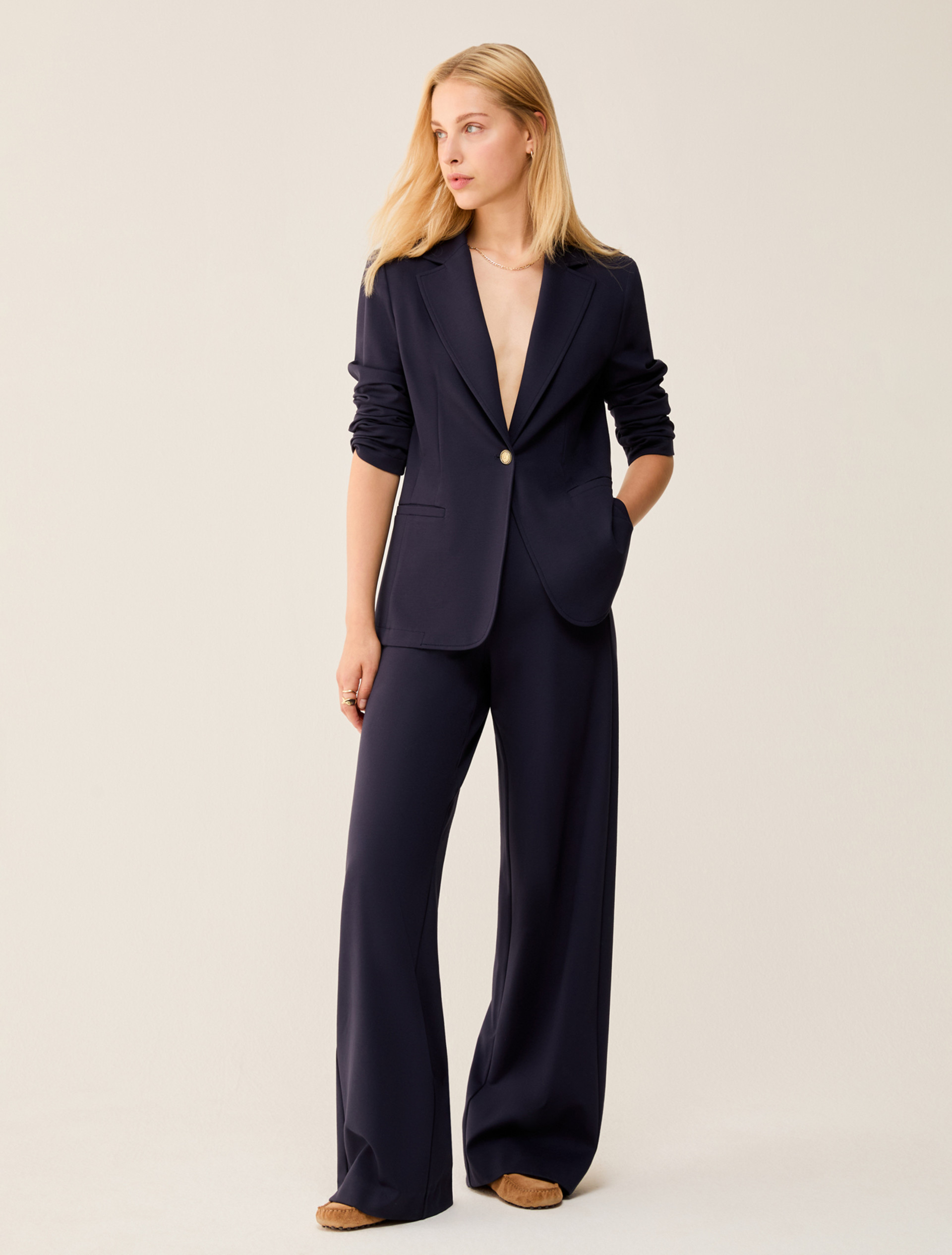 Slim-fit jersey blazer - NAVY - pennyblack