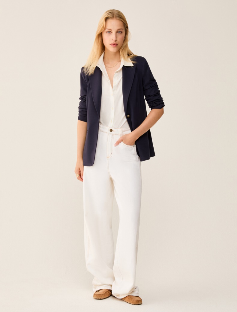 Slim-fit jersey blazer - NAVY - pennyblack