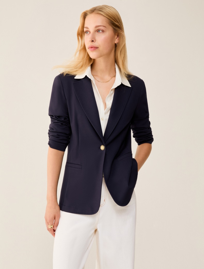 Slim-fit jersey blazer - NAVY - pennyblack