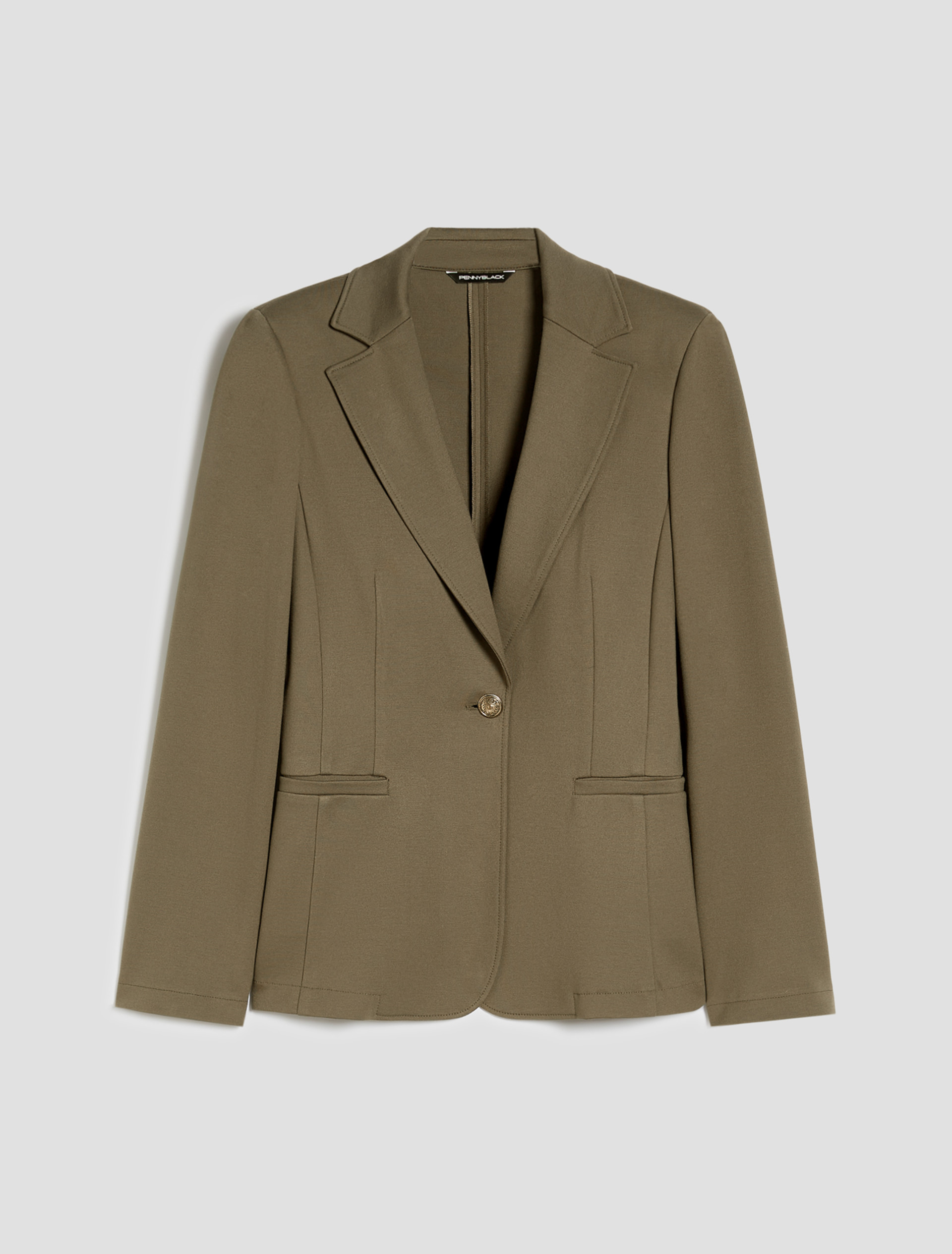 Slim-fit jersey blazer - KAKI - pennyblack