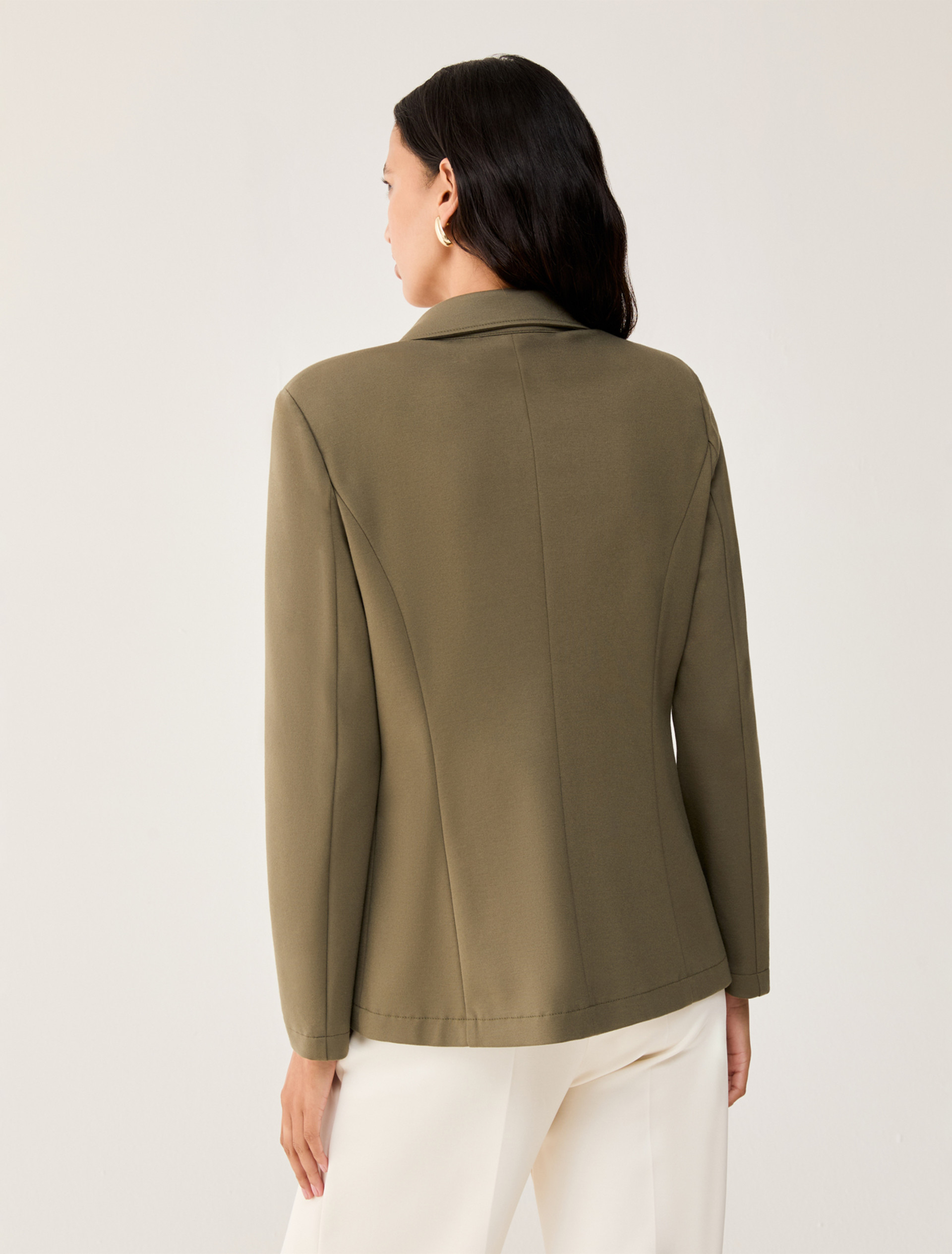 Slim-fit jersey blazer - KAKI - pennyblack