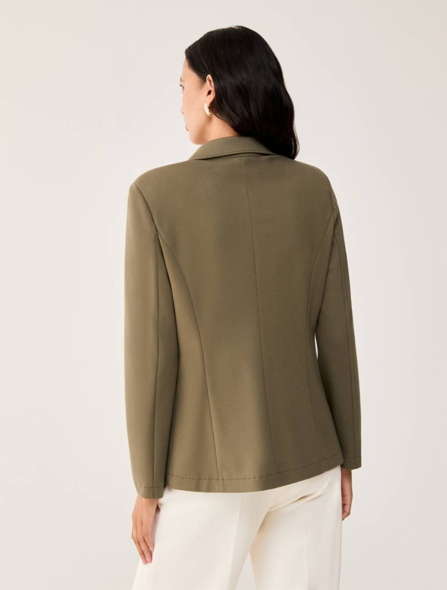 Slim-fit jersey blazer - KAKI - Pennyblack - 3