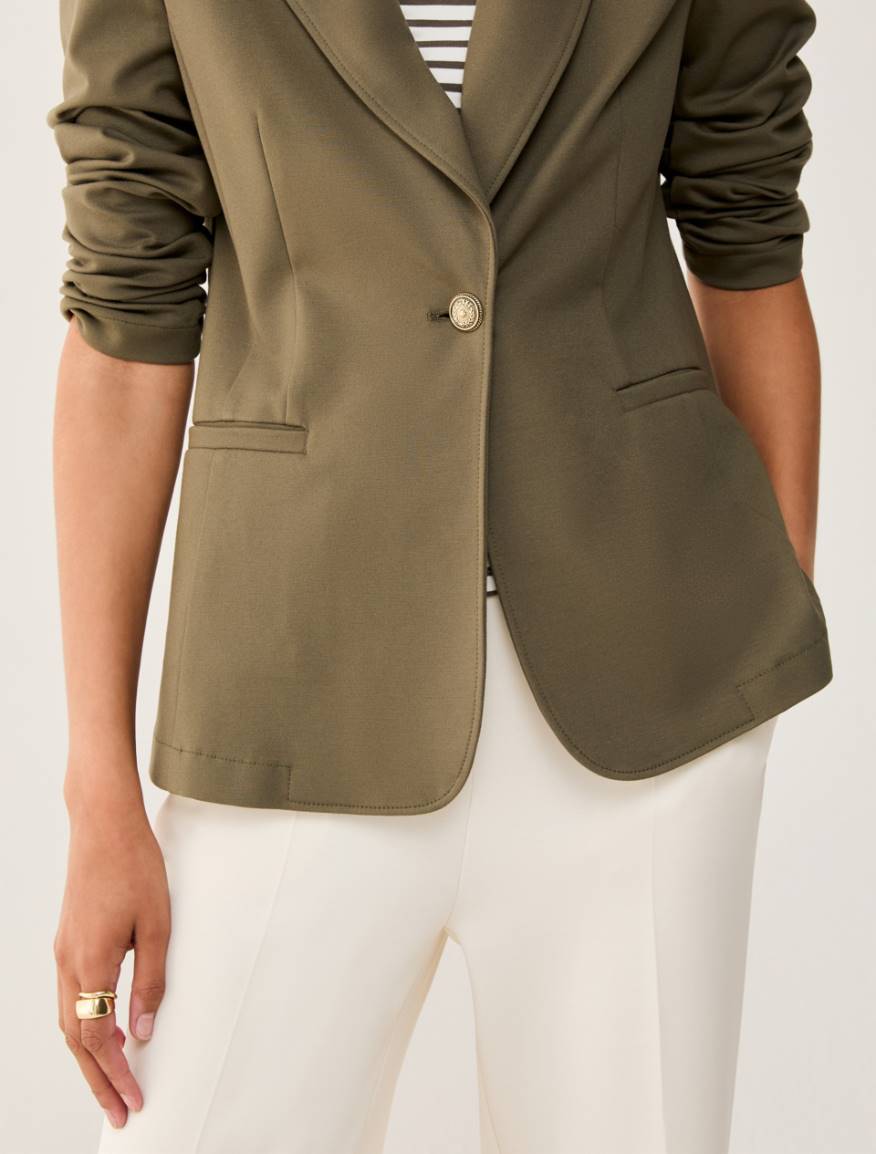 Slim-fit jersey blazer - KAKI - Pennyblack - 4