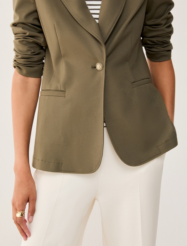 Slim-fit jersey blazer - KAKI - pennyblack