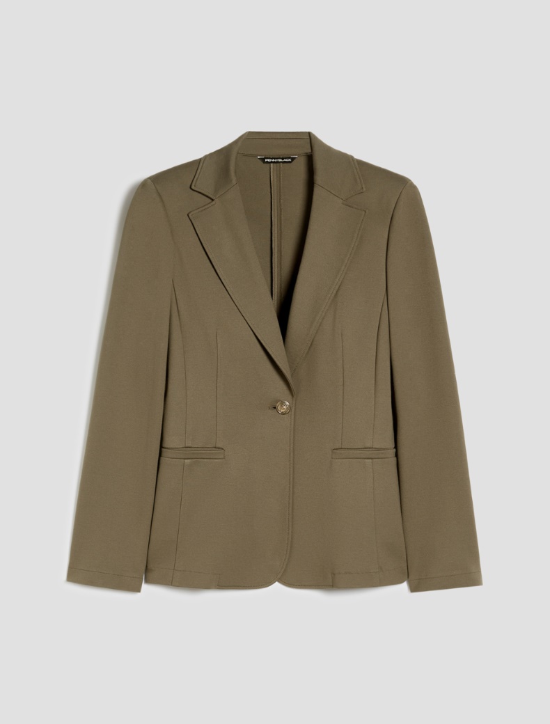 Slim-fit jersey blazer - KAKI - pennyblack