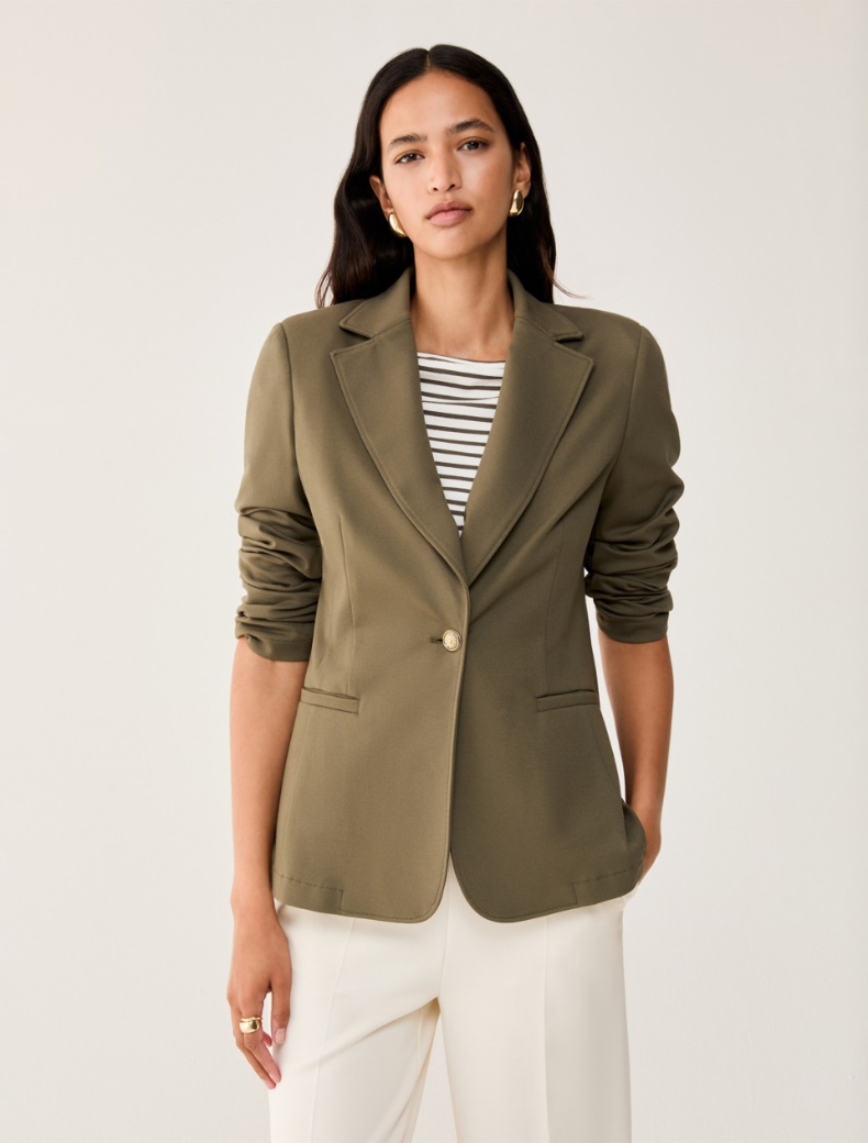 Slim-fit jersey blazer - KAKI - pennyblack