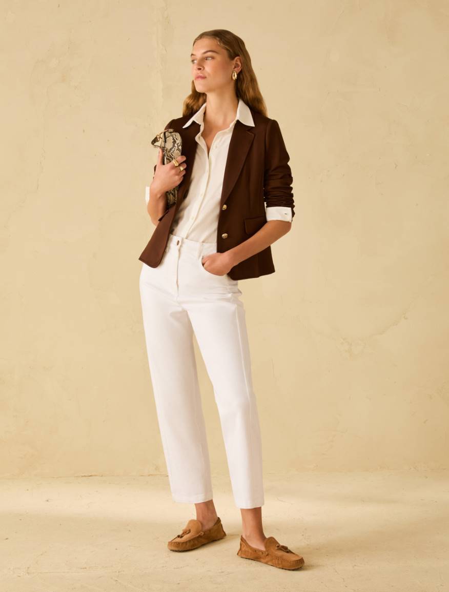 Slim-fit double jersey blazer - COFFEE - Pennyblack - 5