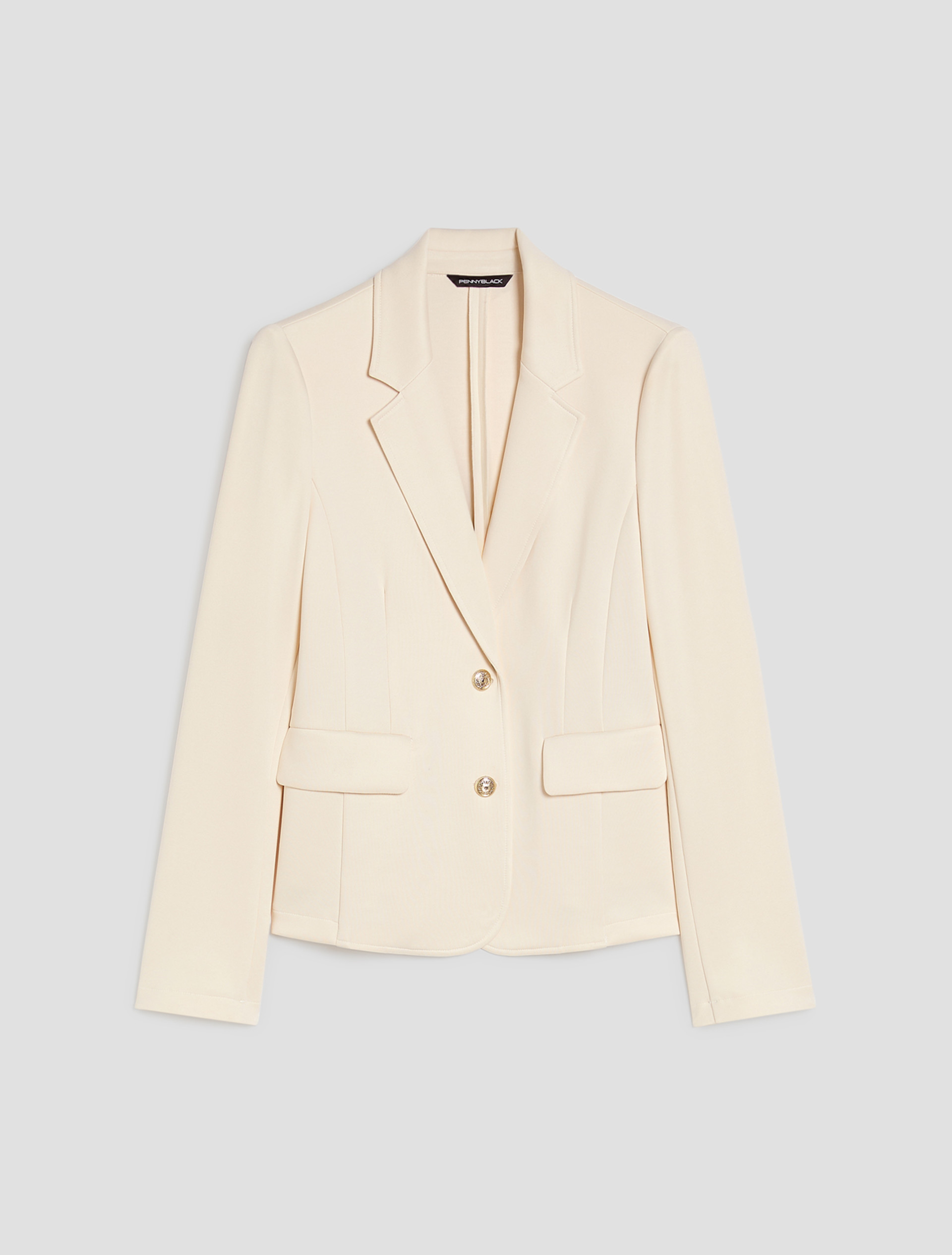 Slim-fit double jersey blazer - VANILLA - pennyblack