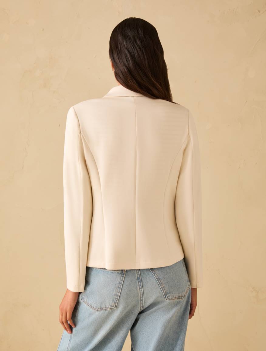 Slim-fit double jersey blazer - VANILLA - Pennyblack - 3