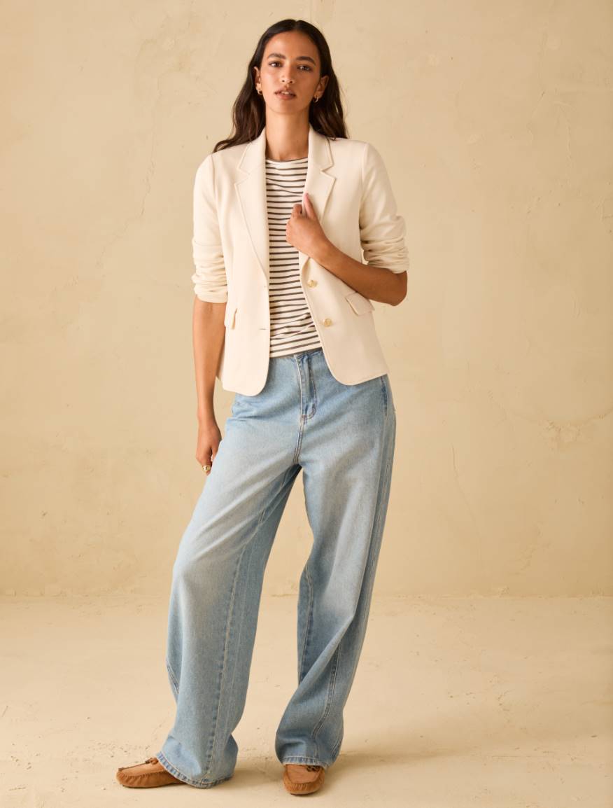 Slim-fit double jersey blazer - VANILLA - Pennyblack - 5