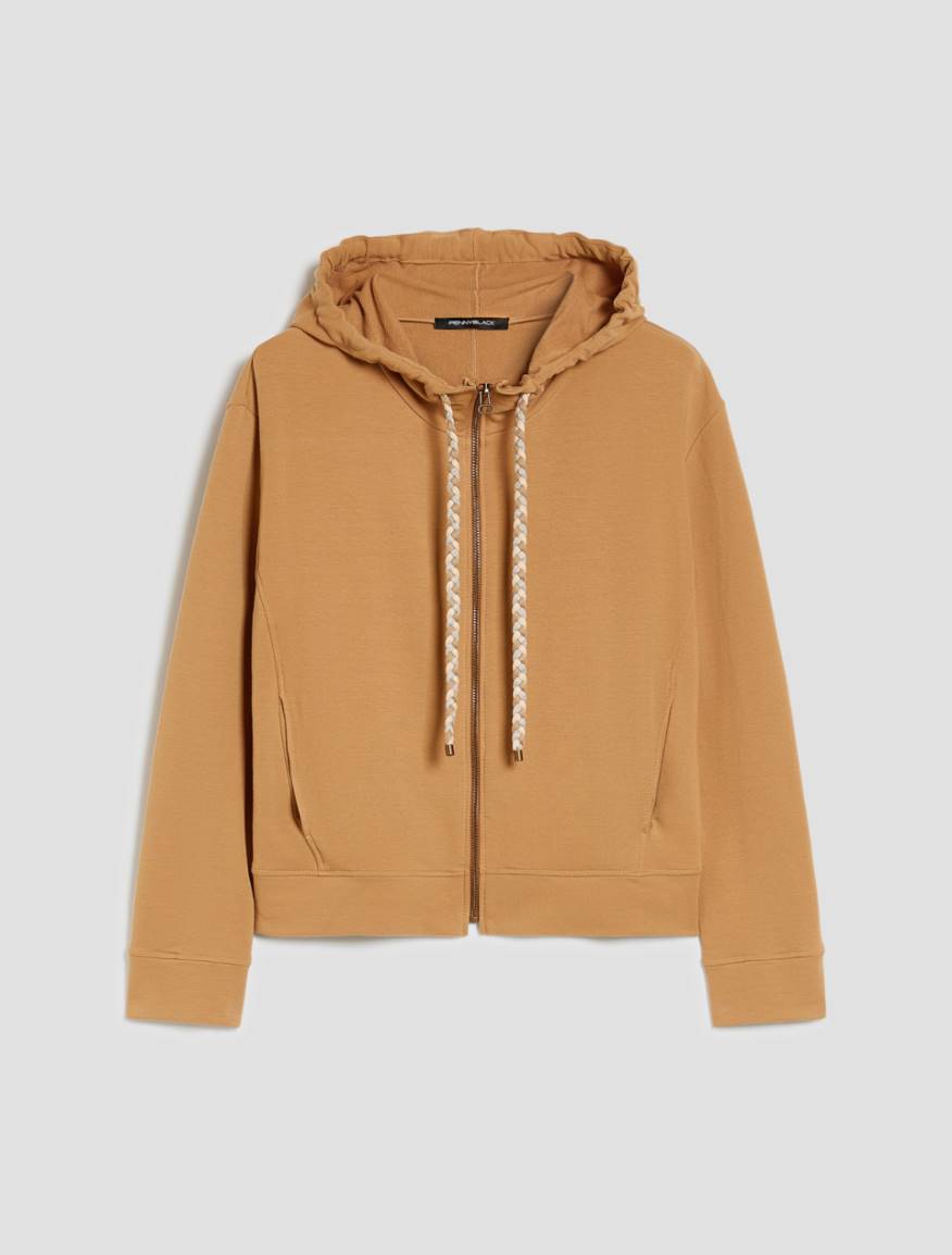 Boxy-cut cotton sweatshirt - CAMEL - Pennyblack - 2
