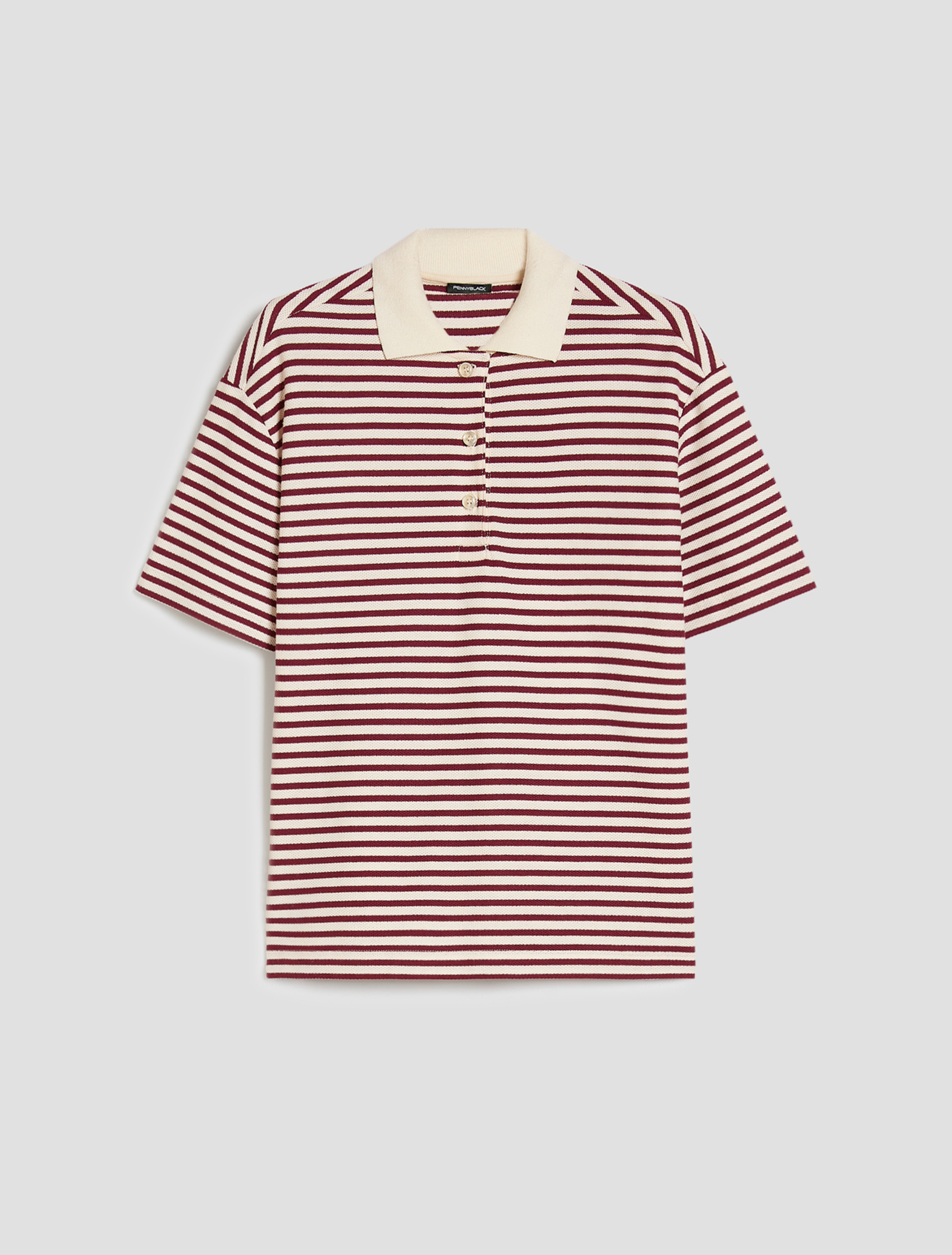 Piqué jersey polo shirt - BORDEAUX - pennyblack