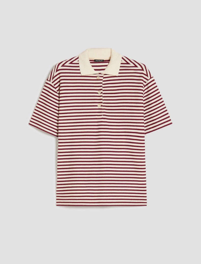 Piqué jersey polo shirt - BORDEAUX - pennyblack