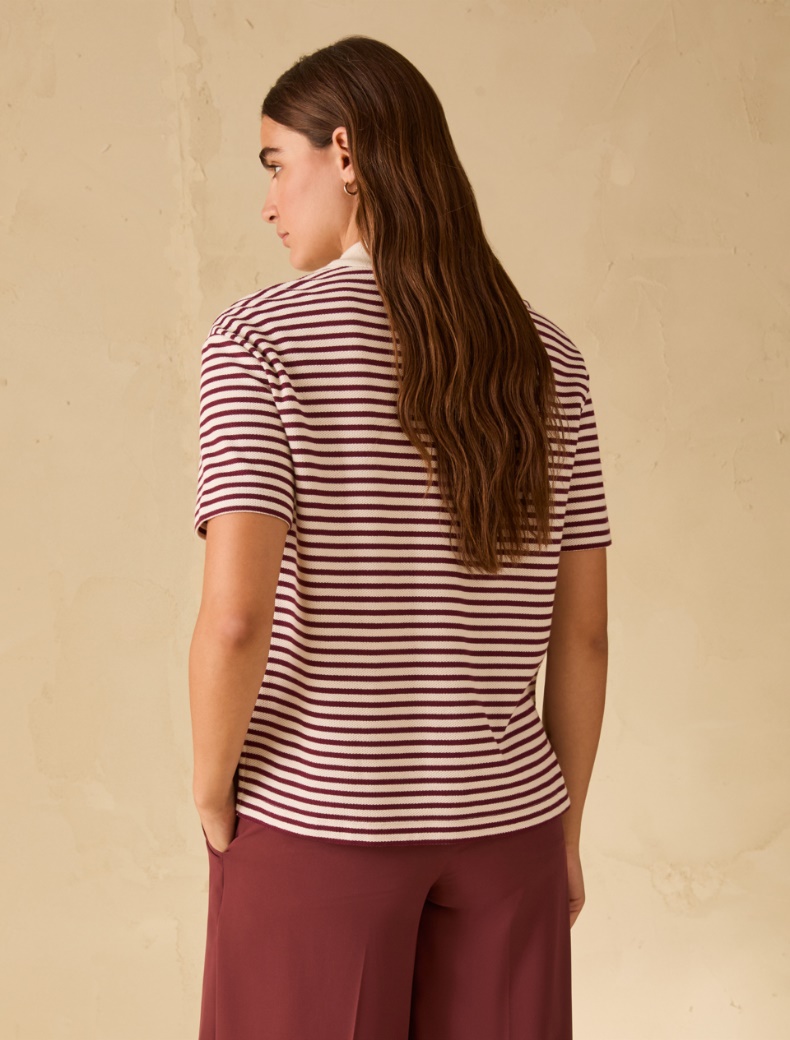 Piqué jersey polo shirt - BORDEAUX - pennyblack