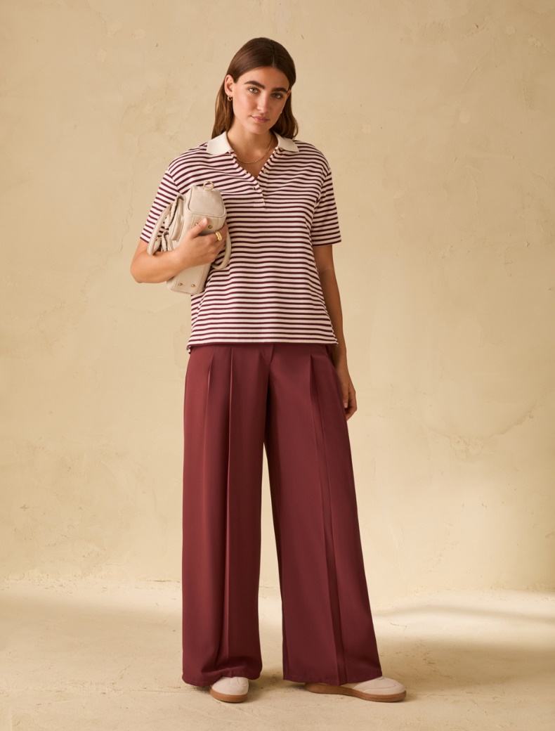 Piqué jersey polo shirt - BORDEAUX - pennyblack